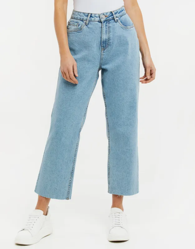 Women's Light Blue Wash Straight Leg Jeans sold by Threadbare