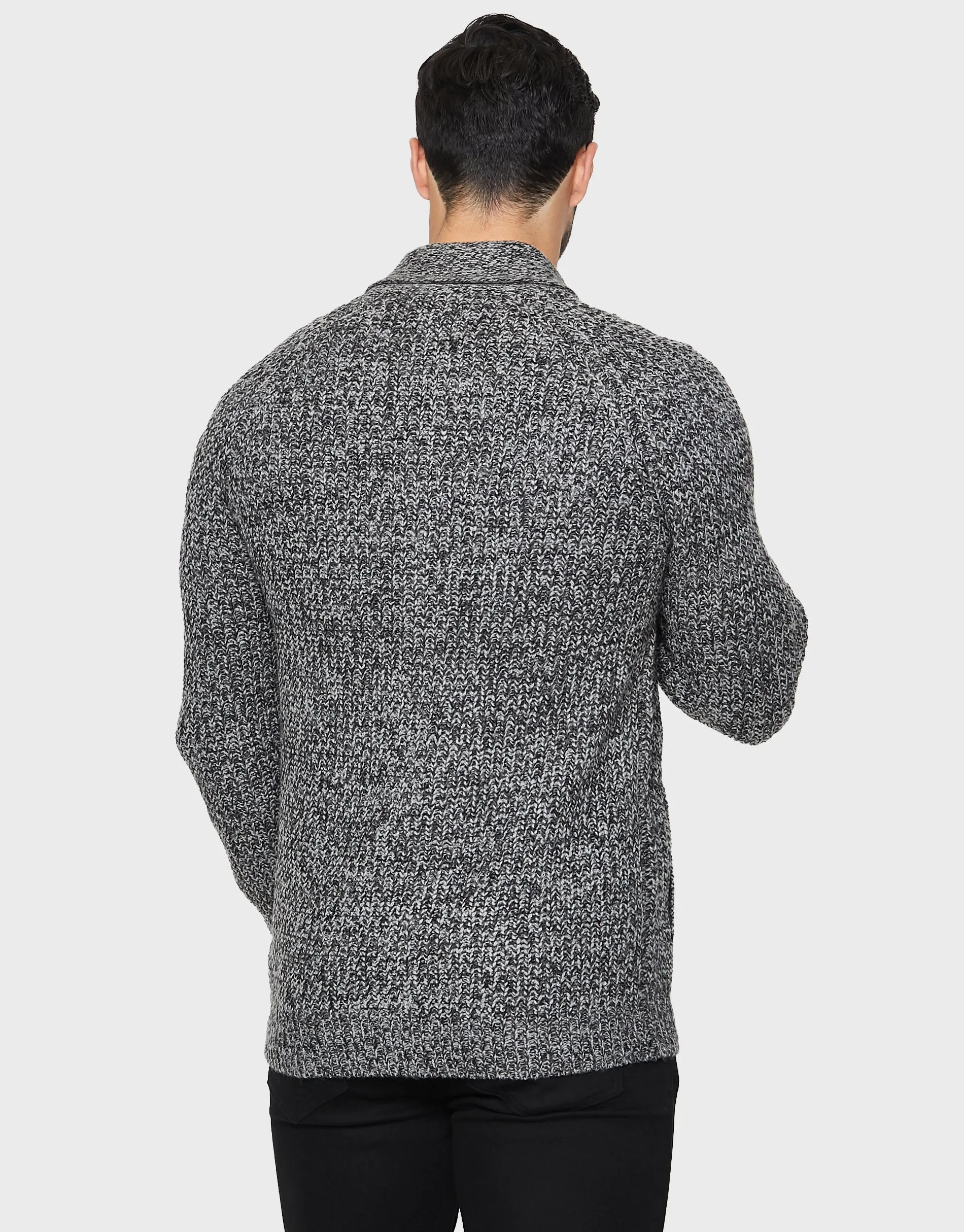 Men's Charcoal Shawl Cardigan sold by Threadbare product image thumbnail 2