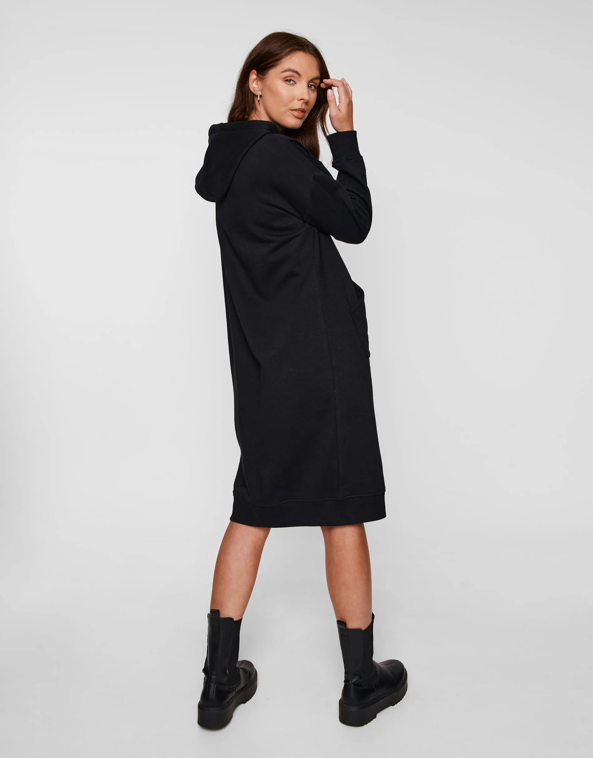 Women's Black Hoodie Dress sold by Threadbare product image thumbnail 2