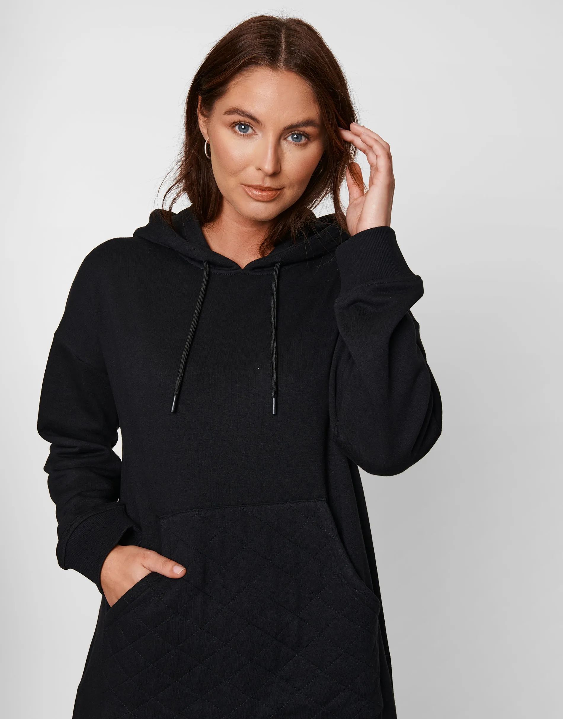 Women's Black Hoodie Dress sold by Threadbare product image thumbnail 4