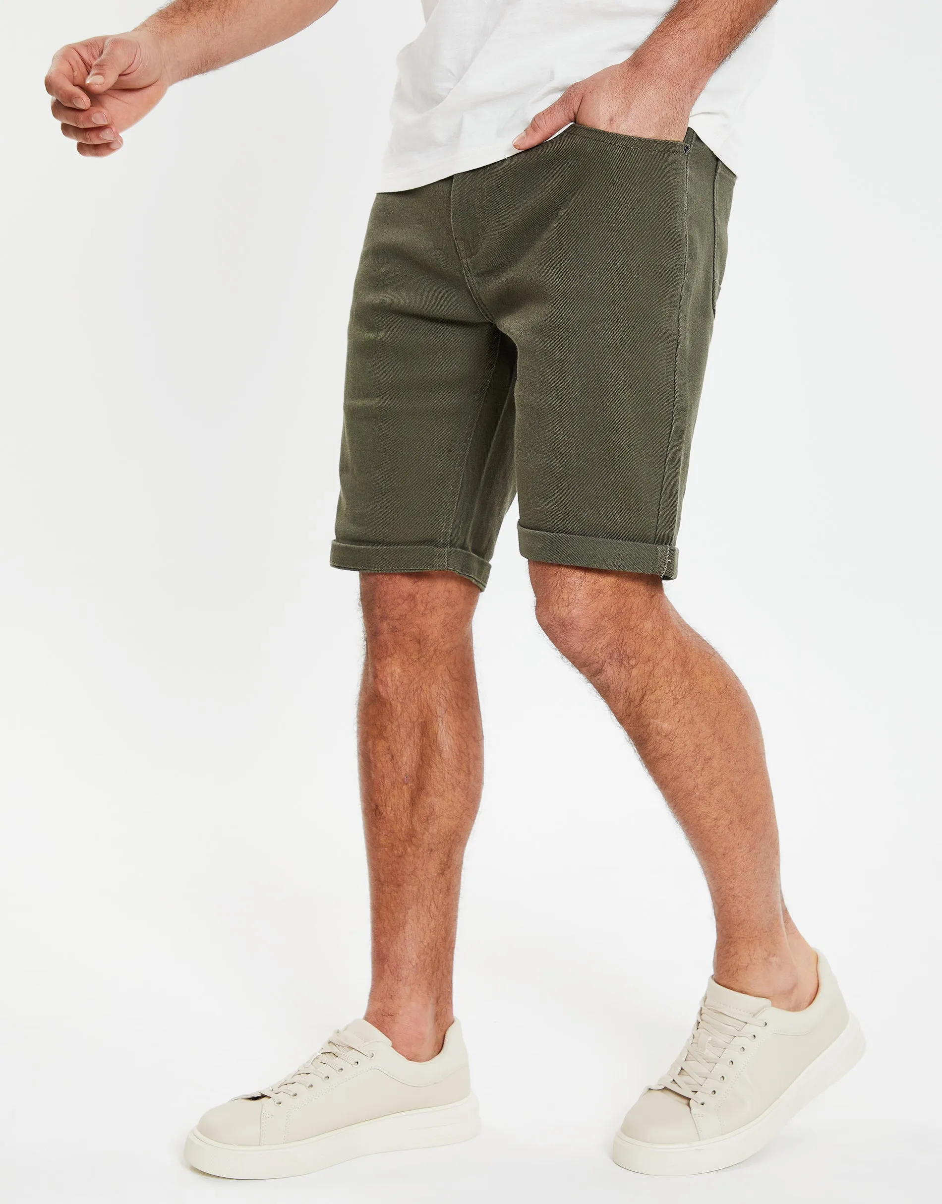 Men's Khaki Chino Shorts sold by Threadbare
