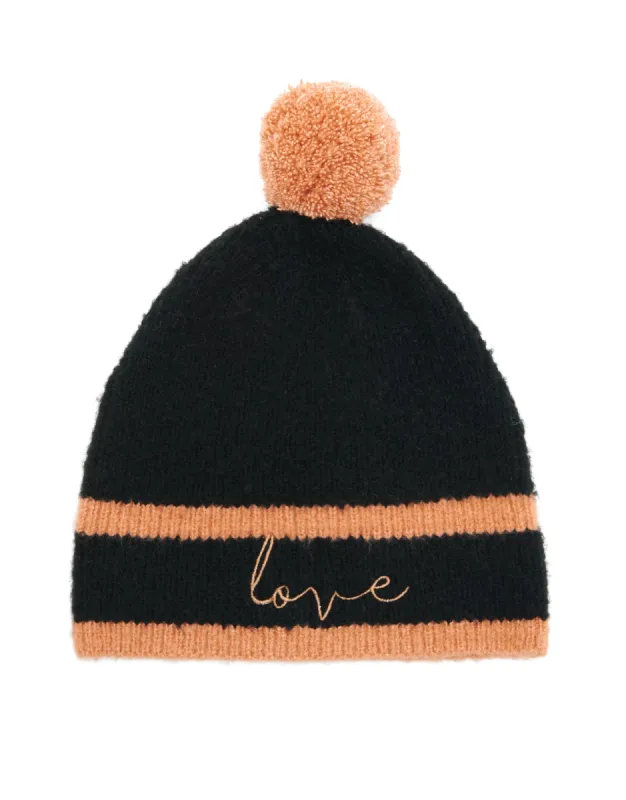 Women's Black Bobble Hat made by Threadbare