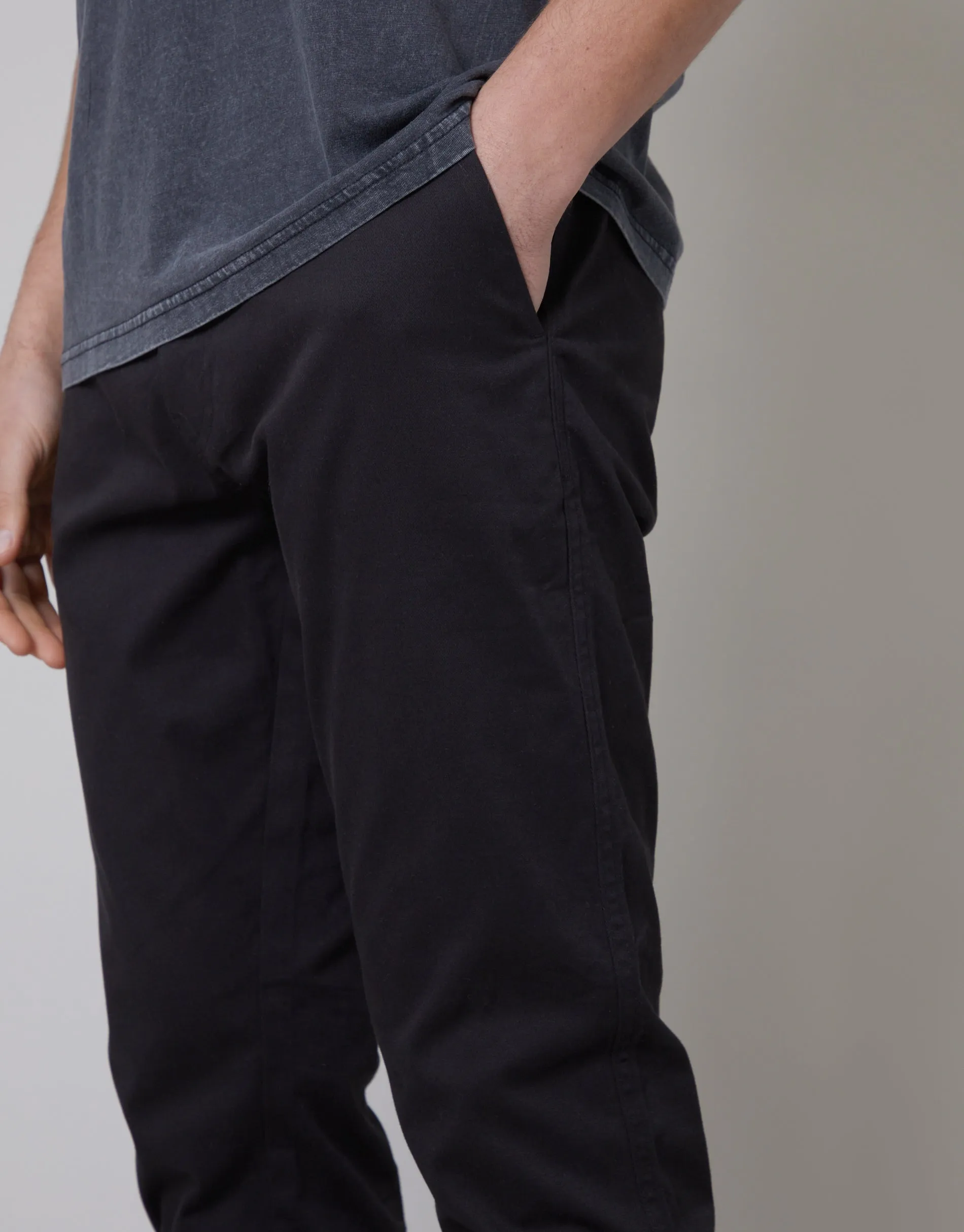 Black Slim Fit Chino Trousers sold by Threadbare product image thumbnail 4