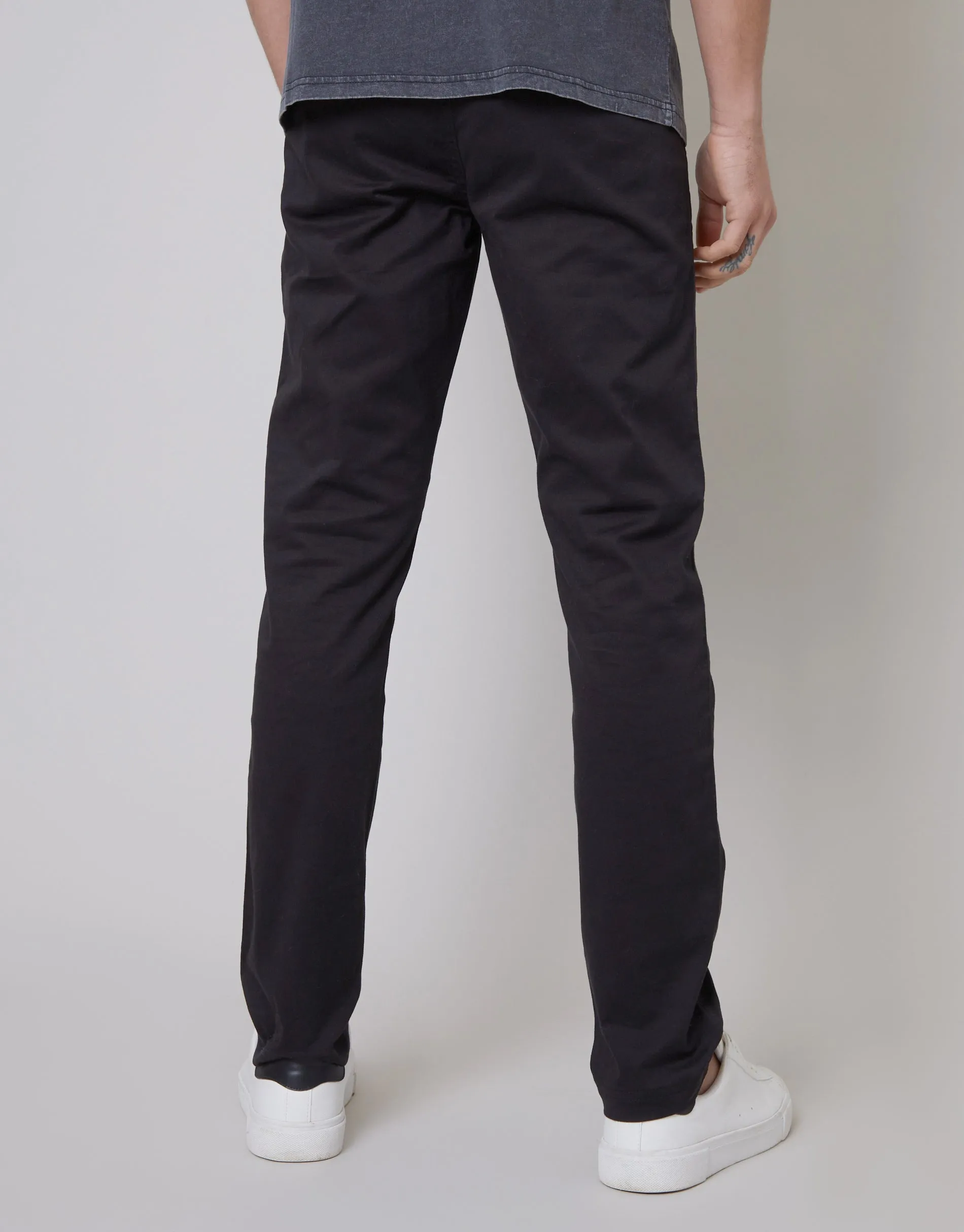 Black Slim Fit Chino Trousers sold by Threadbare product image thumbnail 2
