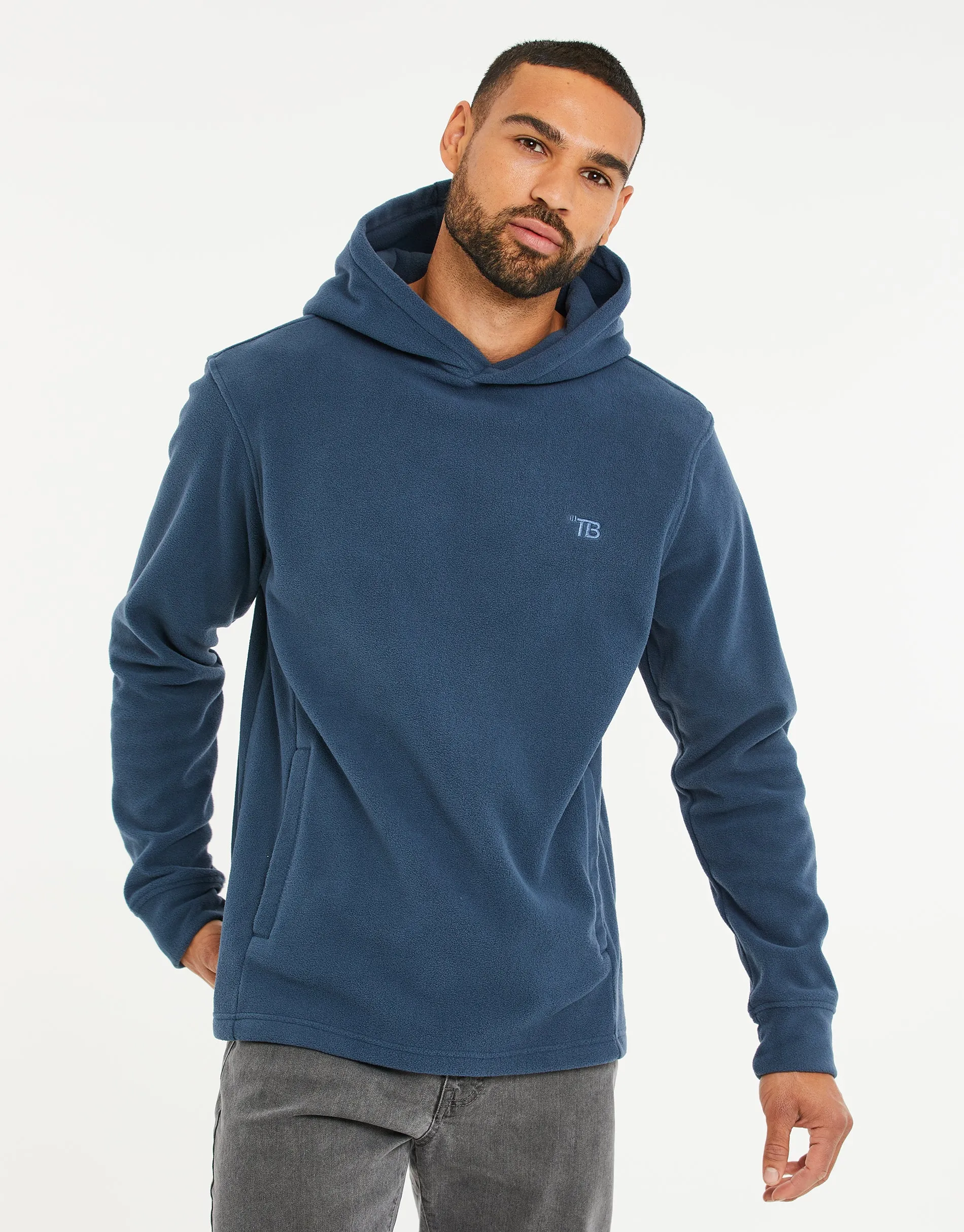 Men's Denim Blue Fitness Pullover Hoodie sold by Threadbare