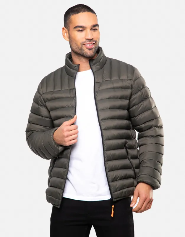 Men's Khaki Lightweight Puffer Jacket sold by Threadbare