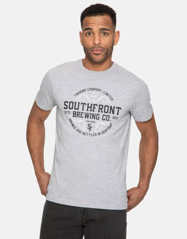 Men's Light Grey Front Print T-Shirt sold by Threadbare