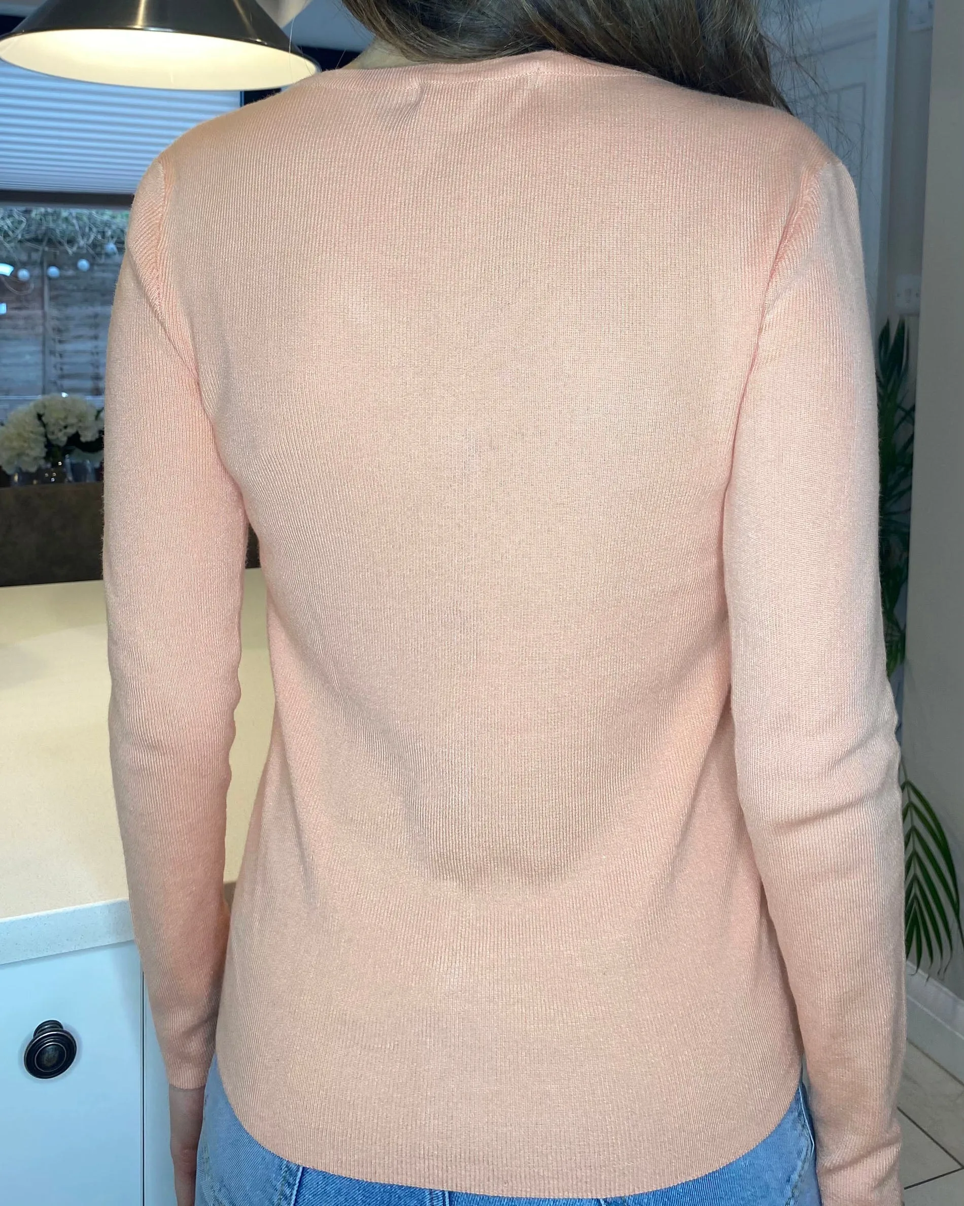 Women's Peach V-Neck Cardigan sold by Threadbare product image thumbnail 2