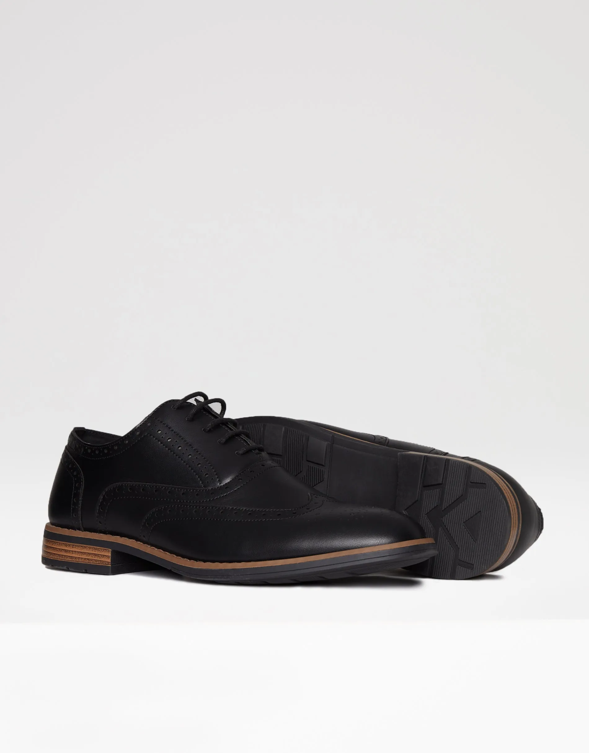 Men's Black Constrast Sole Brogues sold by Threadbare product image thumbnail 2