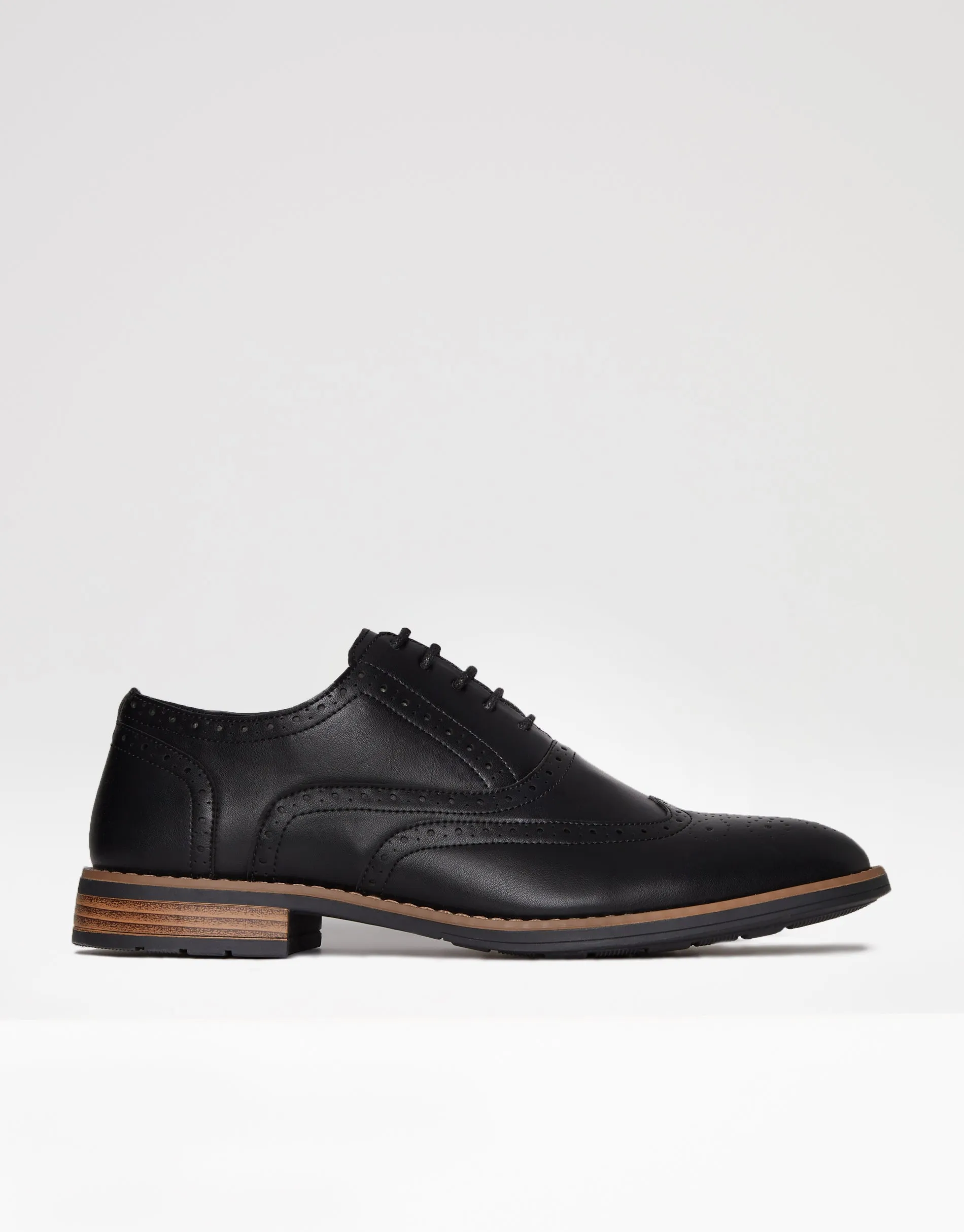 Men's Black Constrast Sole Brogues sold by Threadbare