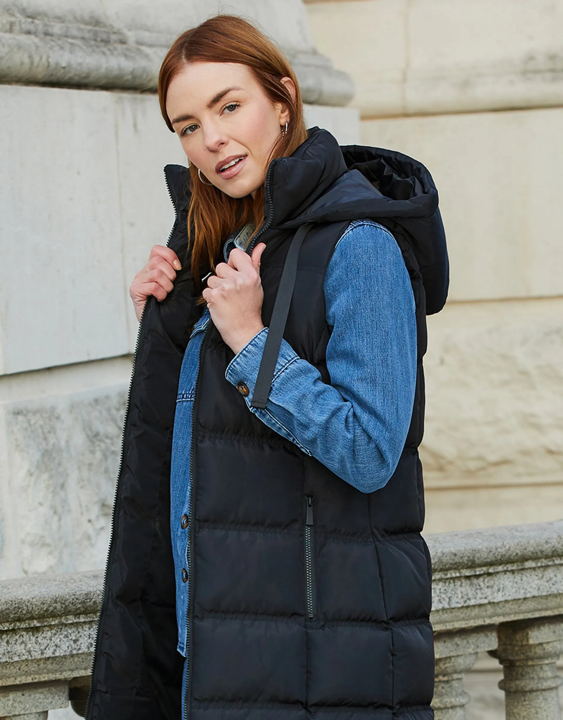 Women's Black Sporty Padded Gilet sold by Threadbare product image thumbnail 3