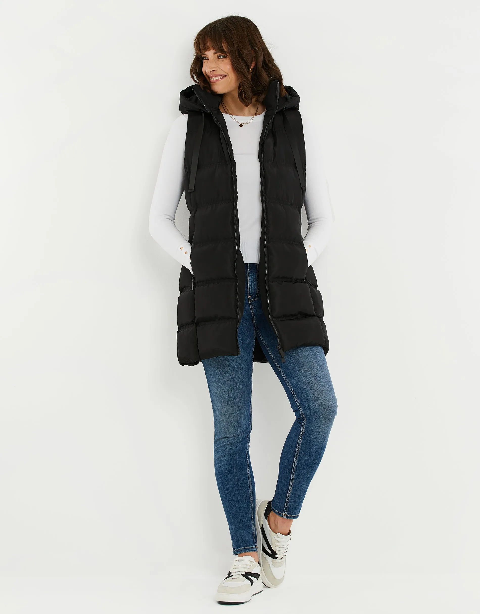 Women's Black Sporty Padded Gilet sold by Threadbare product image thumbnail 4