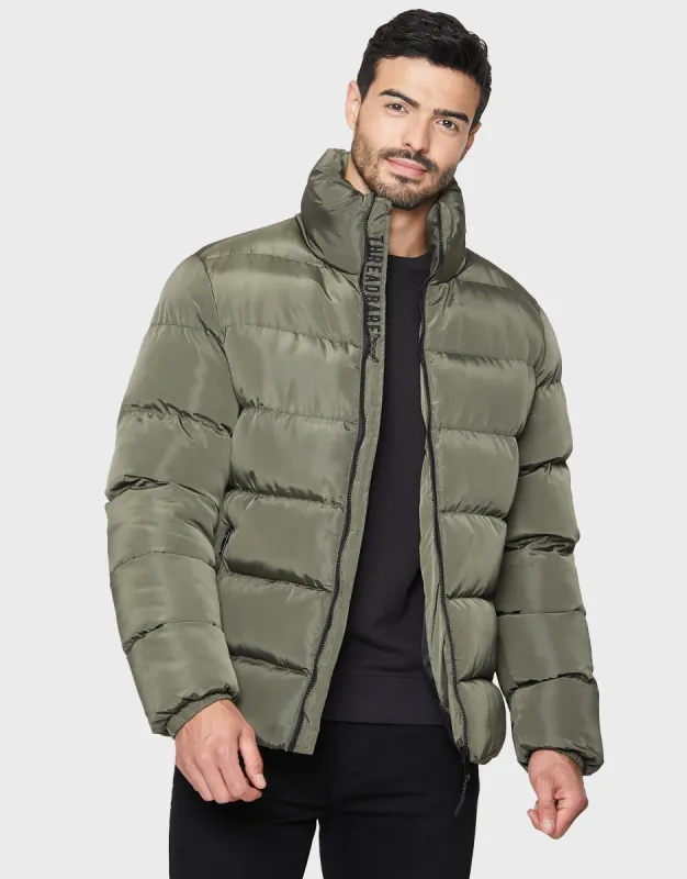 Men's Khaki Padded Puffer Jacket sold by Threadbare