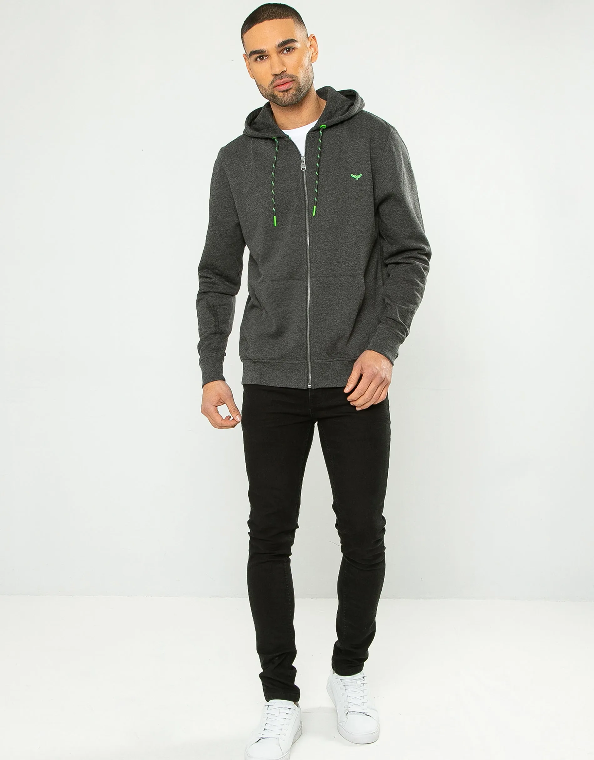 Men's Charcoal Zip-Through Hoodie sold by Threadbare product image thumbnail 3