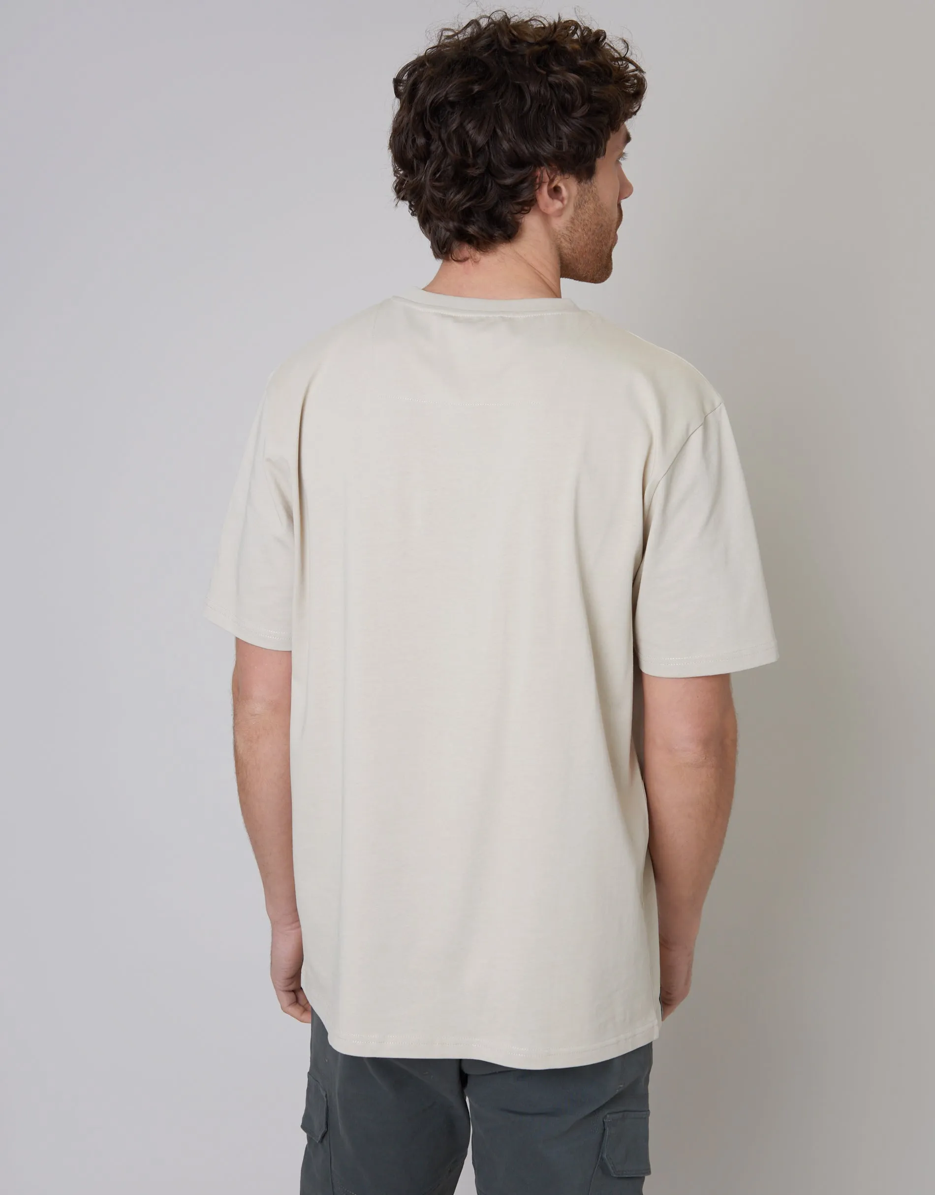 Men's Stone Embroidered Slogan Relaxed Fit T-Shirt sold by Threadbare product image thumbnail 2