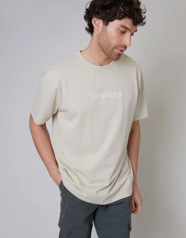 Men's Stone Embroidered Slogan Relaxed Fit T-Shirt sold by Threadbare