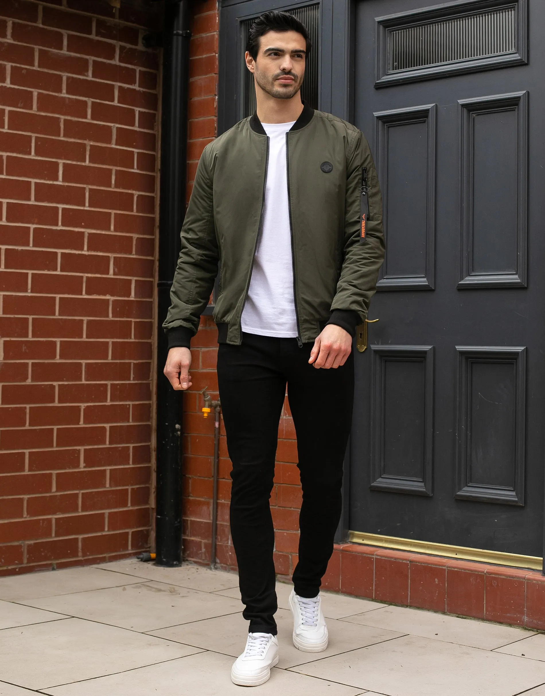 Men's Khaki Bomber Jacket sold by Threadbare product image thumbnail 3