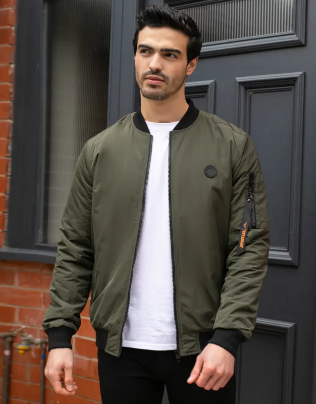 Men's Khaki Bomber Jacket sold by Threadbare