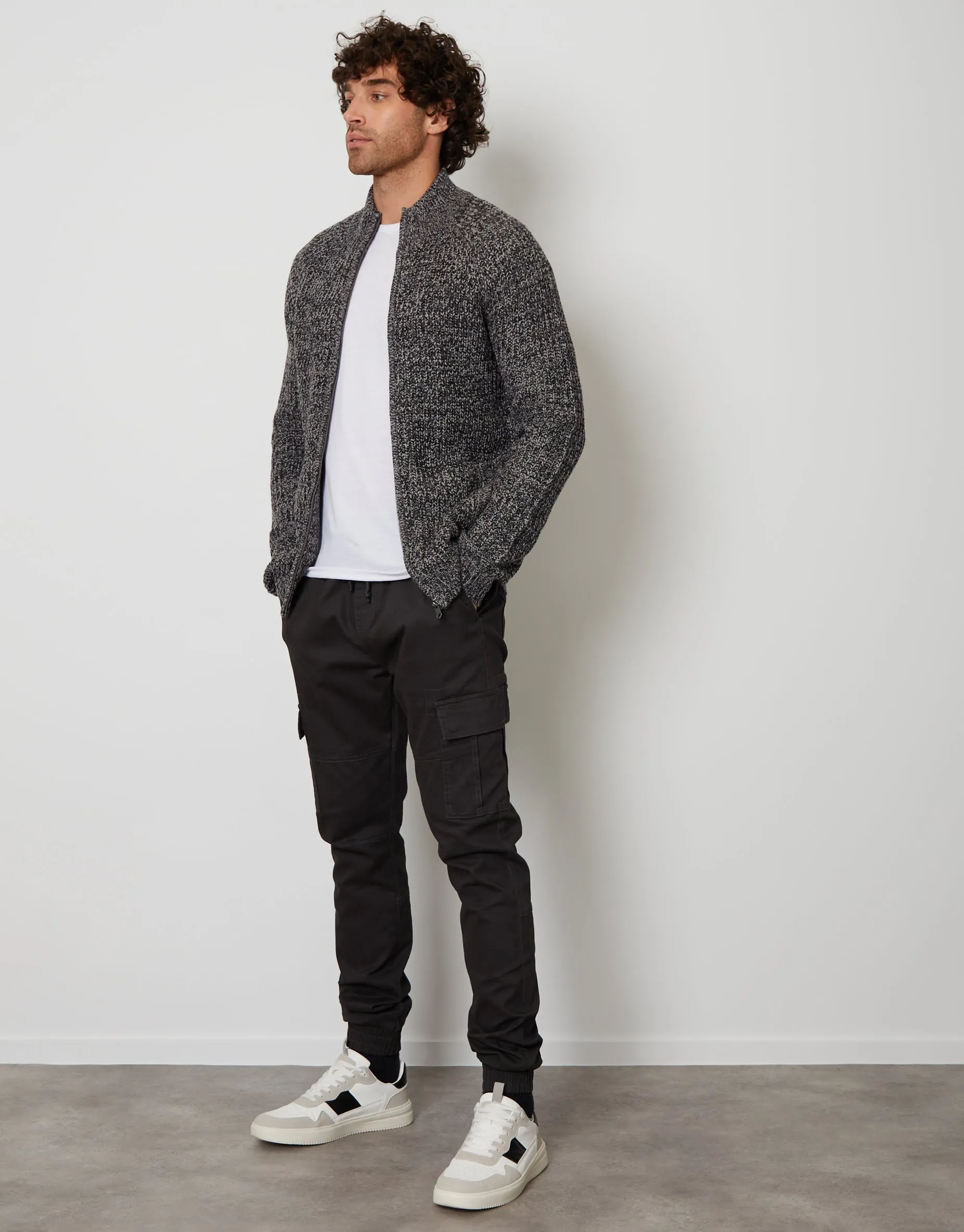 Charcoal Grey Full-Zip Cardigan sold by Threadbare product image thumbnail 3