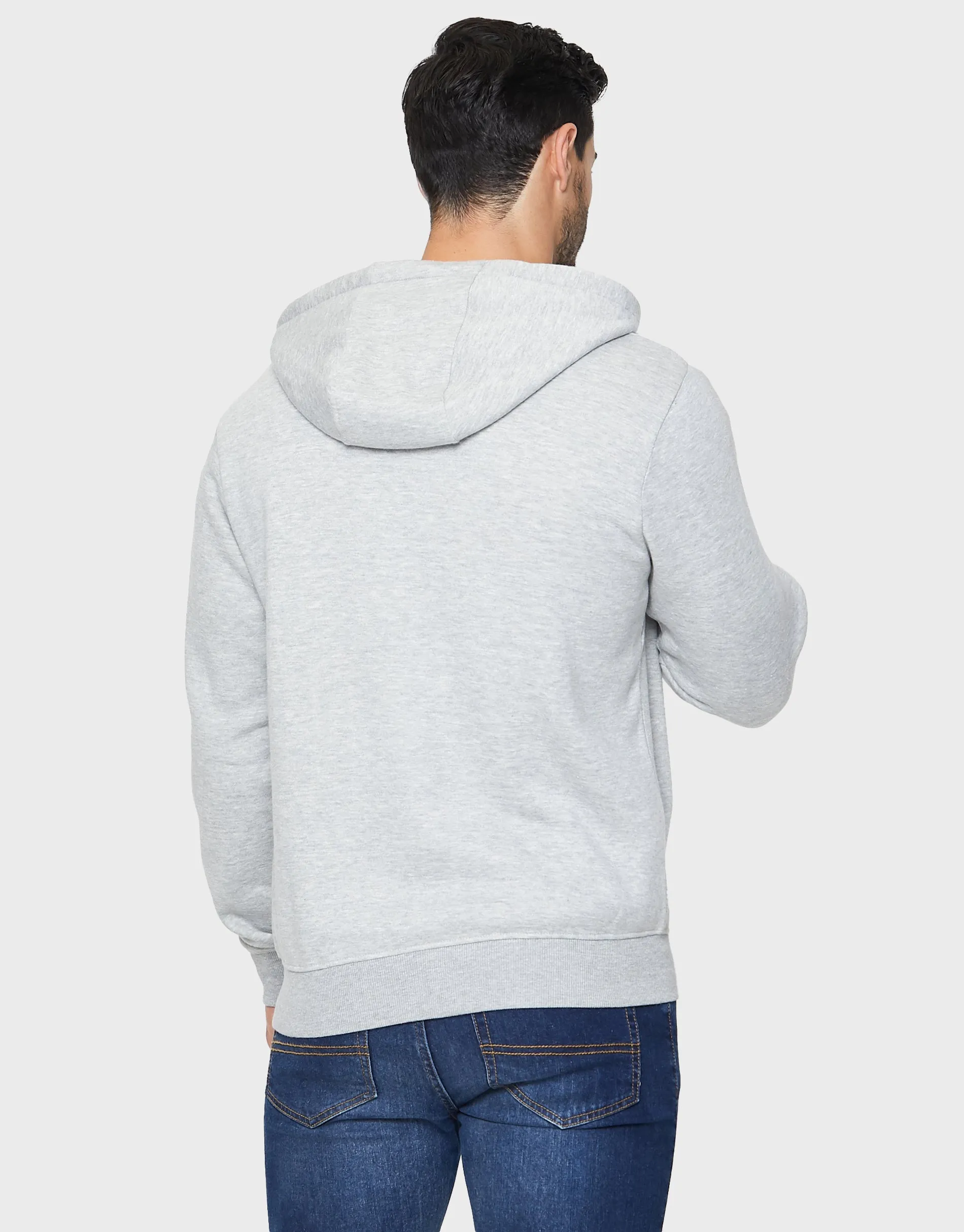 Men's Grey Marl Colourblock Zip-Through Hoodie sold by Threadbare product image thumbnail 2