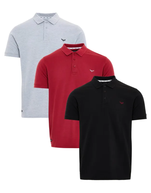 Men's Multi Short Sleeve Classic Polo Shirts (3 Pack) sold by Threadbare