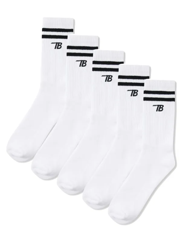Men's White Fitness Socks (5 Pack) made by Threadbare