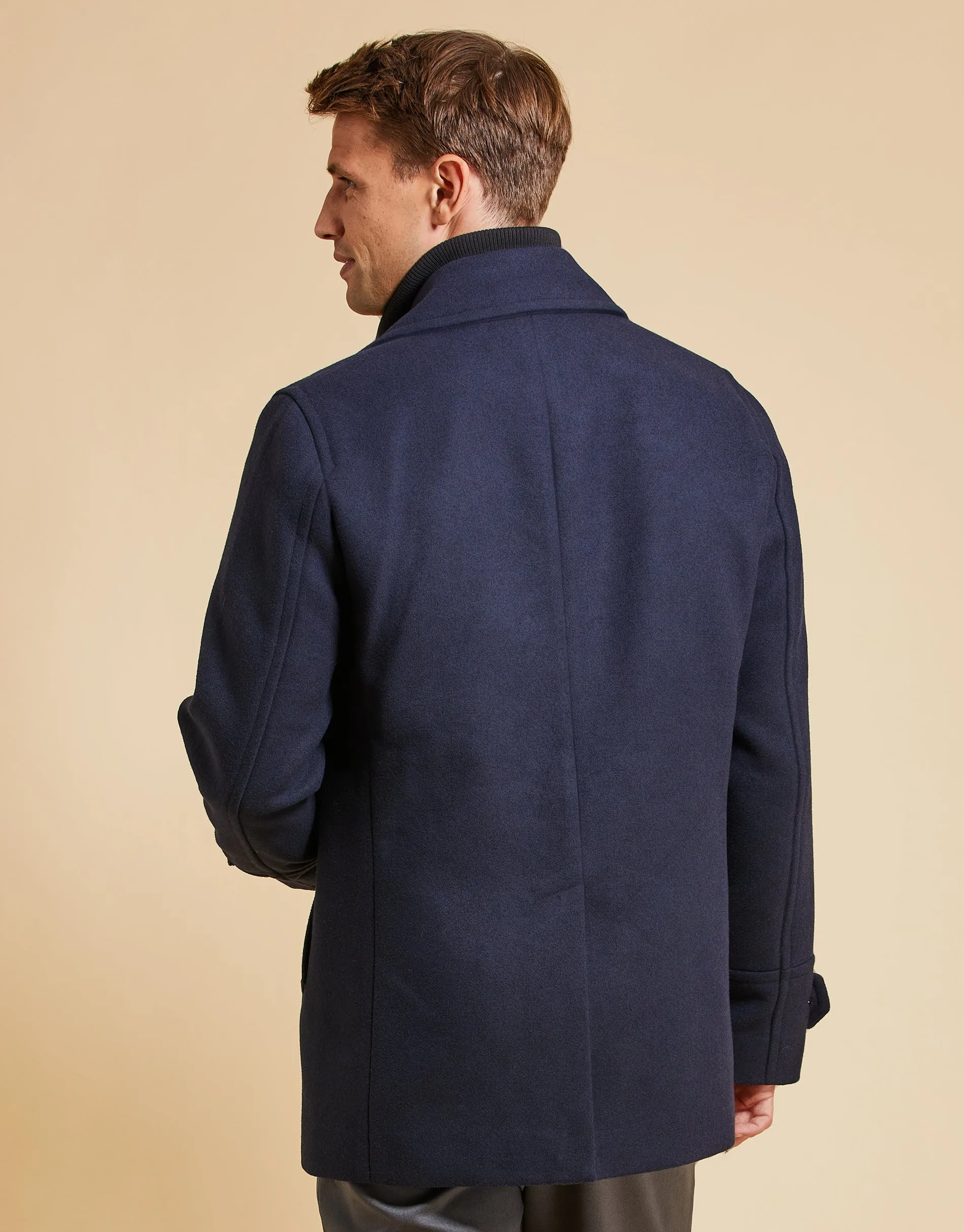 Threadbare Luxe Men's Navy Mock Layer Tailored Coat sold by Threadbare product image thumbnail 2