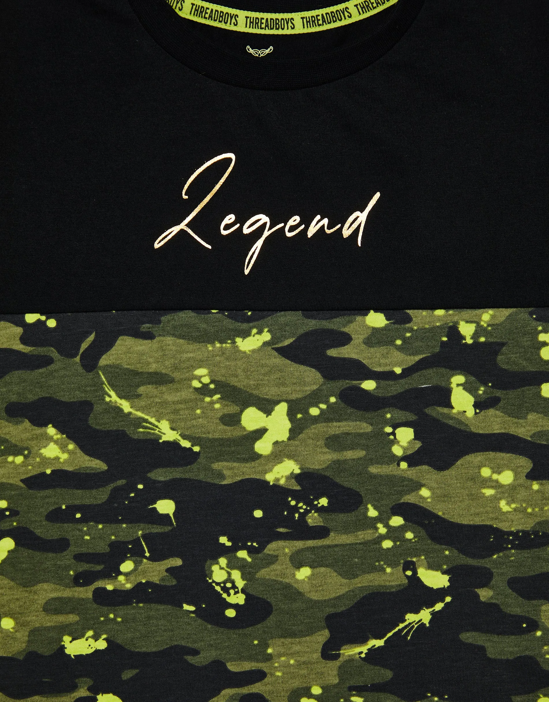 Boys' Khaki Camo Splatter Print Pyjamas (2-Piece Set) sold by Threadbare product image thumbnail 4