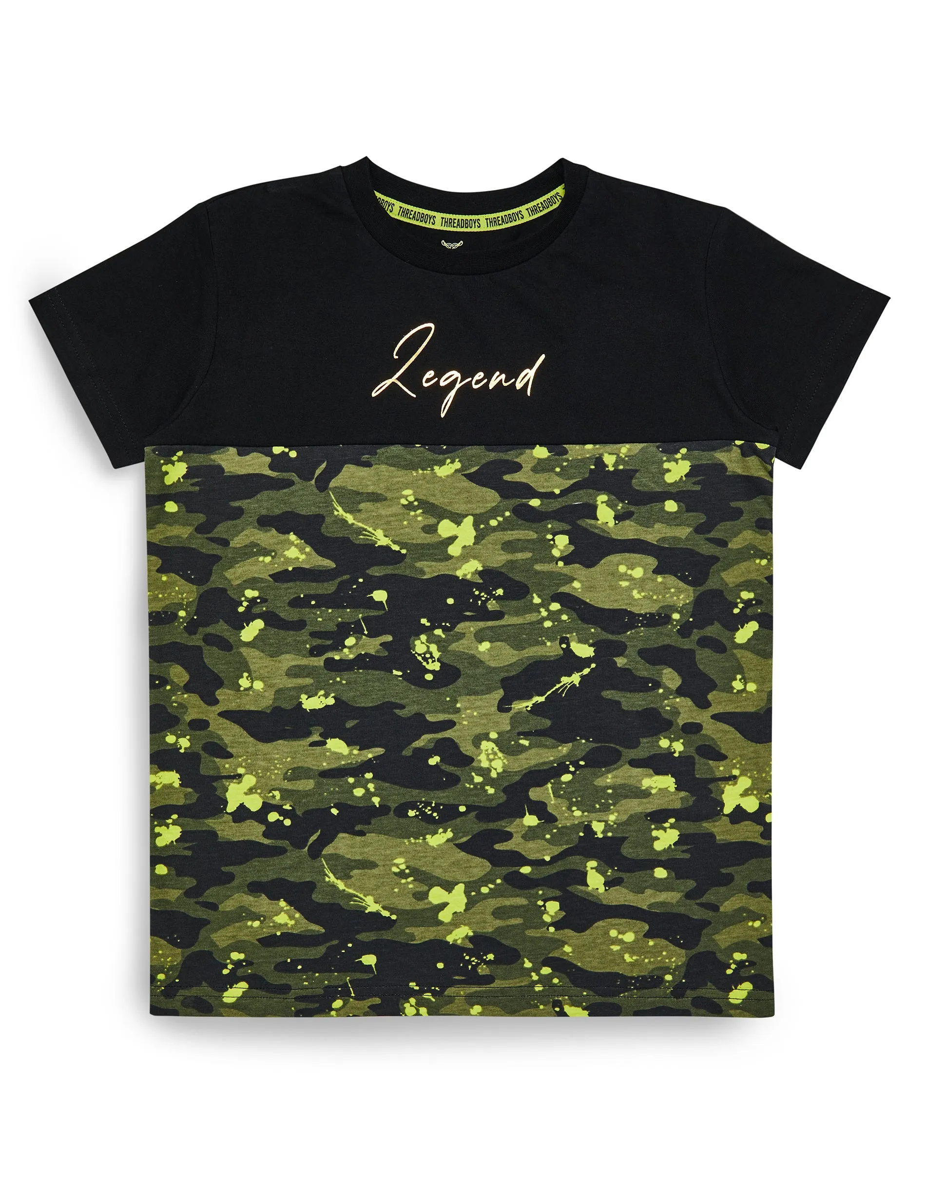 Boys' Khaki Camo Splatter Print Pyjamas (2-Piece Set) sold by Threadbare product image thumbnail 2