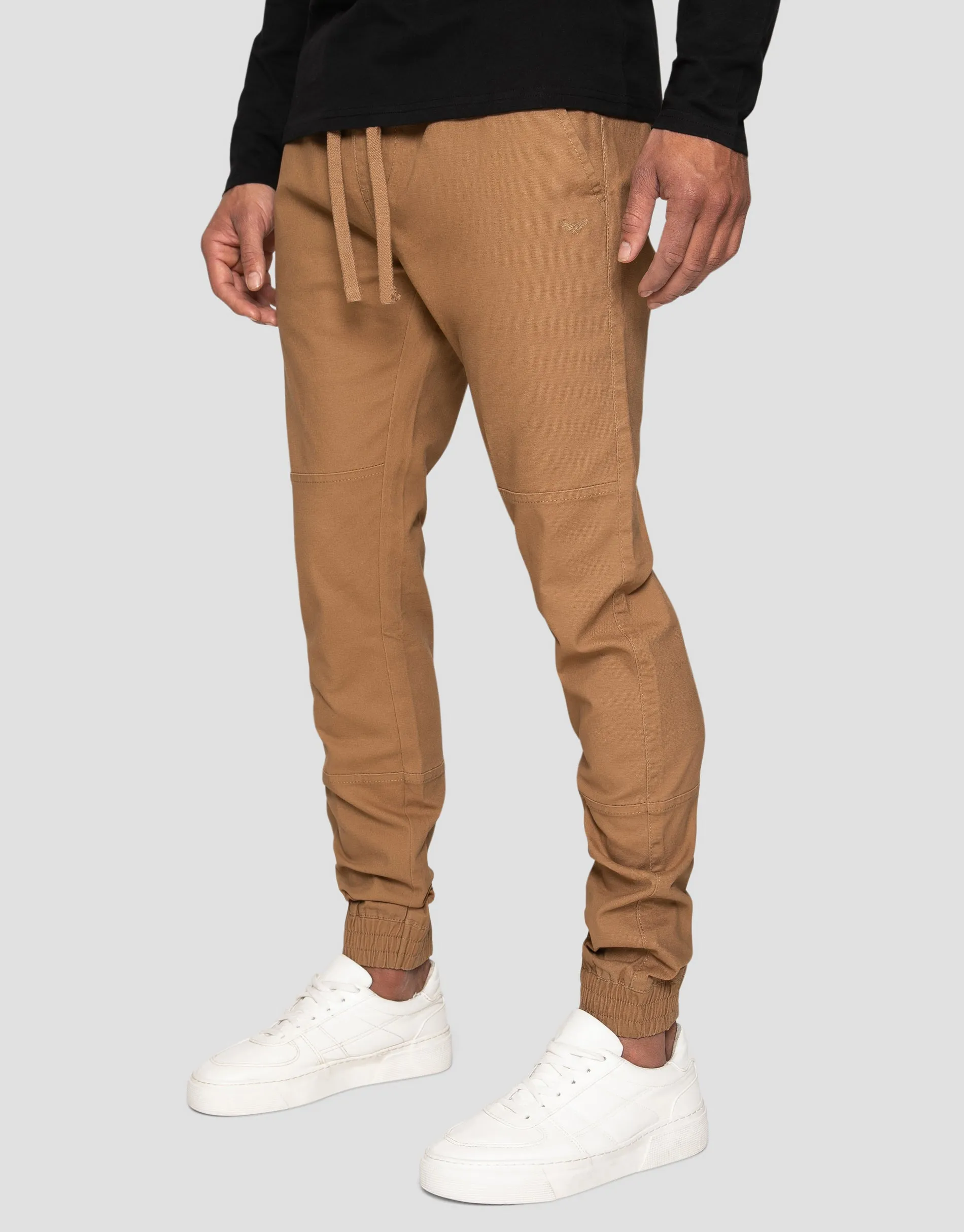 Men's Camel Slim Fit Cuffed Trousers sold by Threadbare