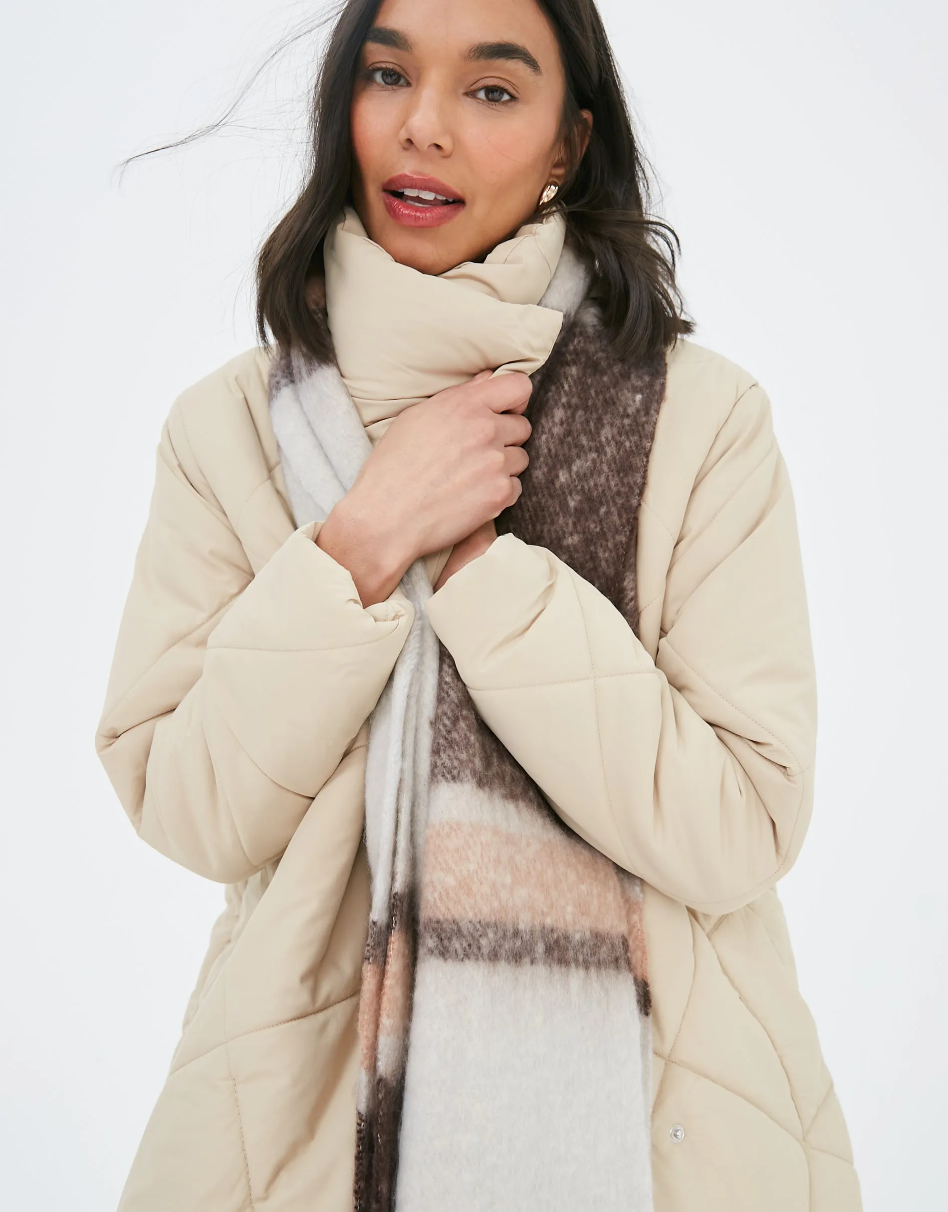 Women's Stone Oversized Quilted Puffer Coat sold by Threadbare product image thumbnail 4