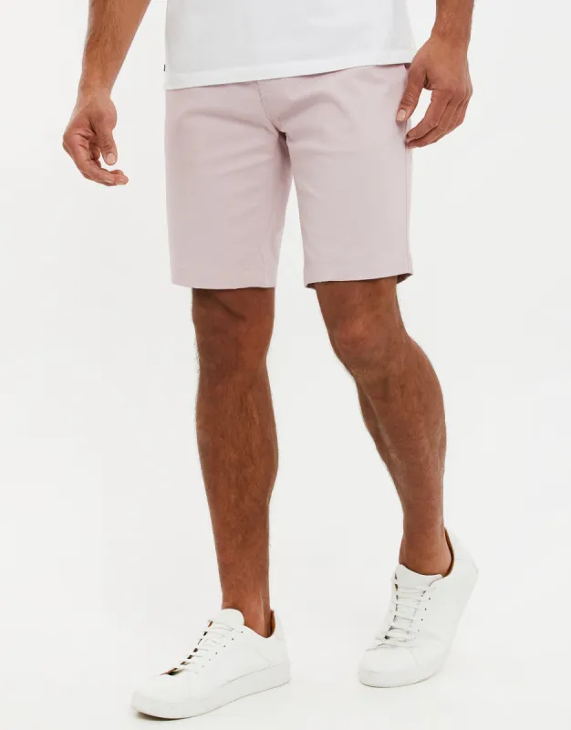 Men's Dusky Pink Slim Fit Chino Shorts sold by Threadbare