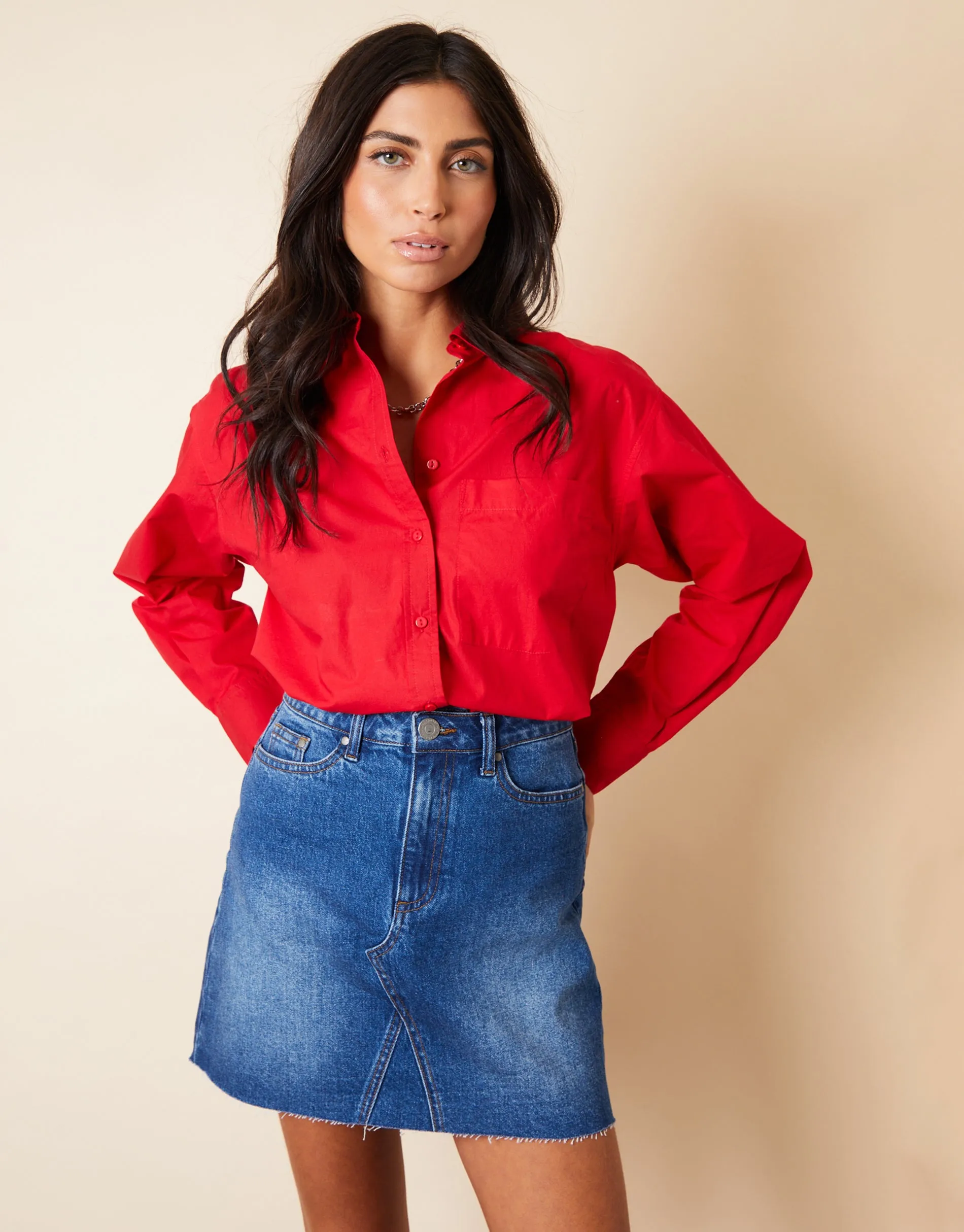 Women's Mid Wash Raw Hem Denim Mini Skirt sold by Threadbare product image thumbnail 3