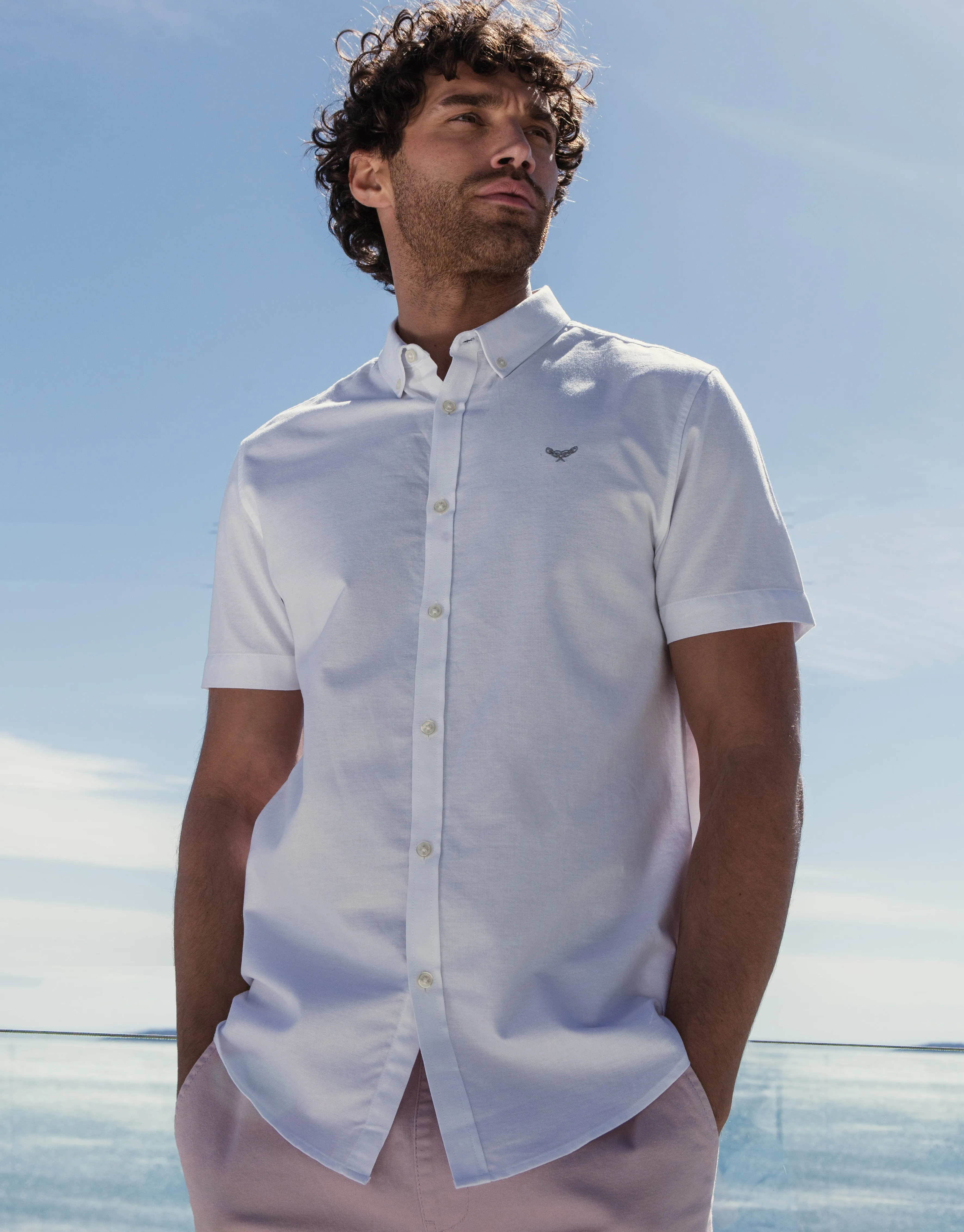 White Short Sleeve Shirt sold by Threadbare
