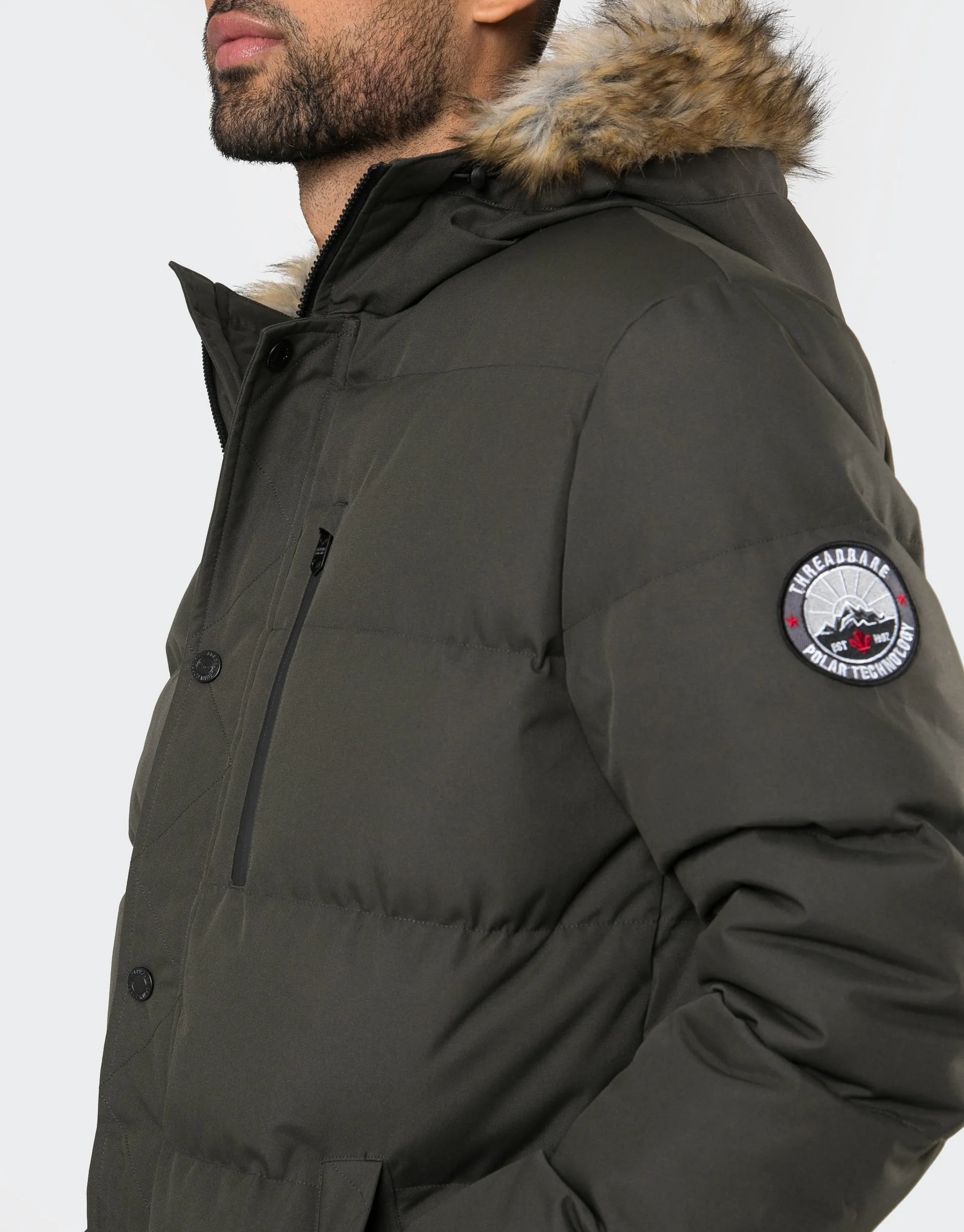 Men's Khaki Parka Jacket sold by Threadbare product image thumbnail 4