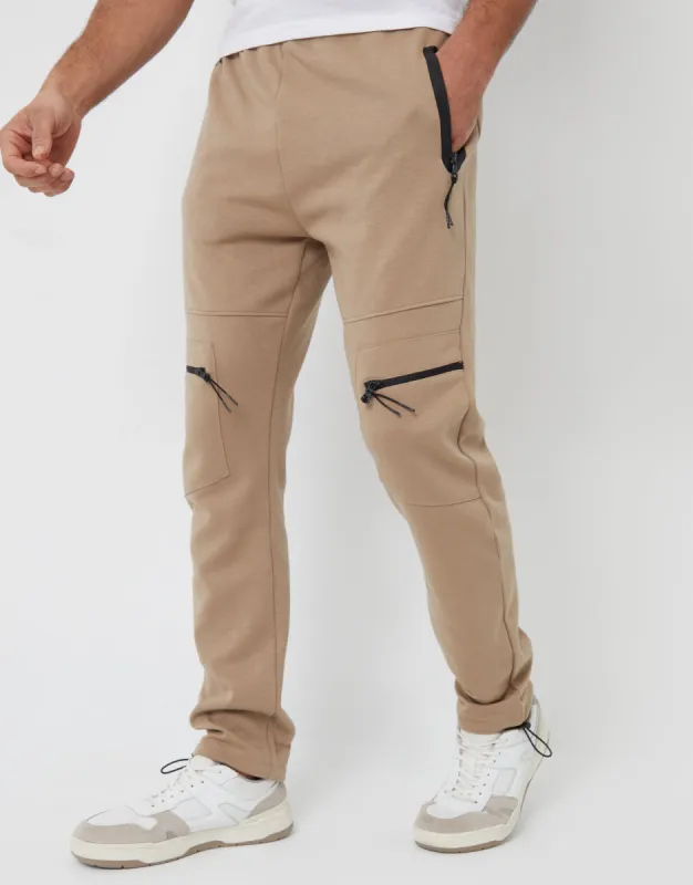 Men's Stone Utility Style Cargo Joggers sold by Threadbare