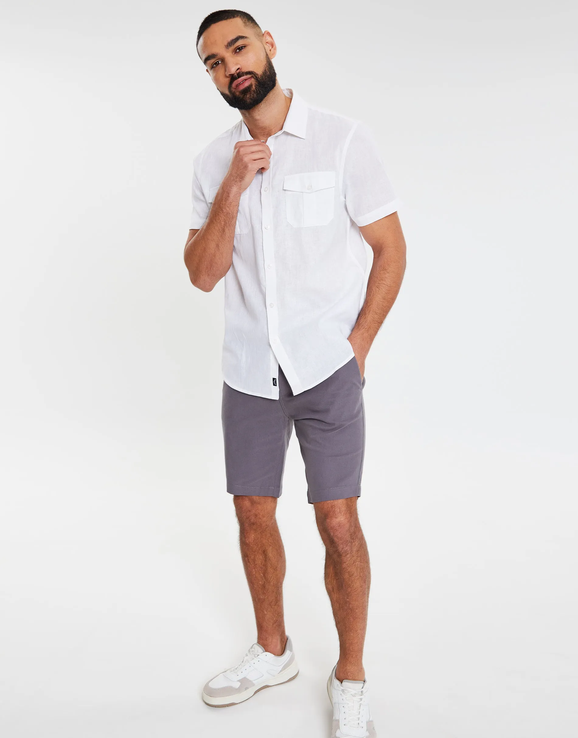 Men's Slate Slim Fit Chino Shorts sold by Threadbare product image thumbnail 3