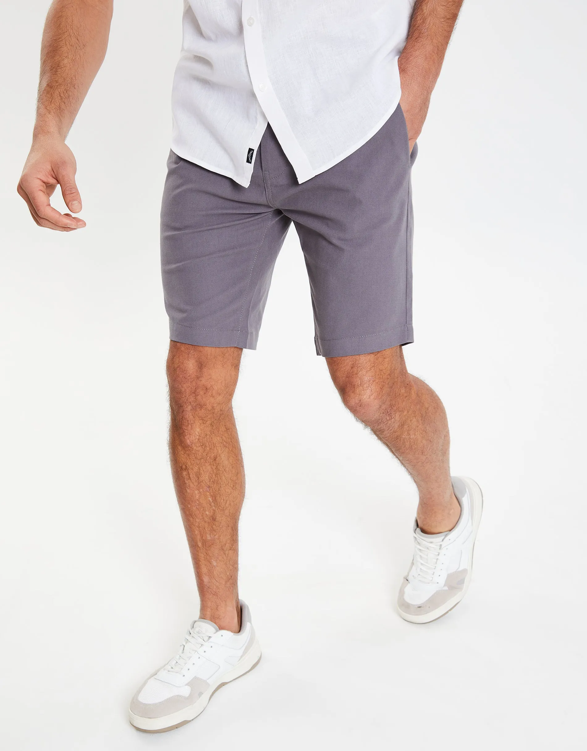Men's Slate Slim Fit Chino Shorts sold by Threadbare