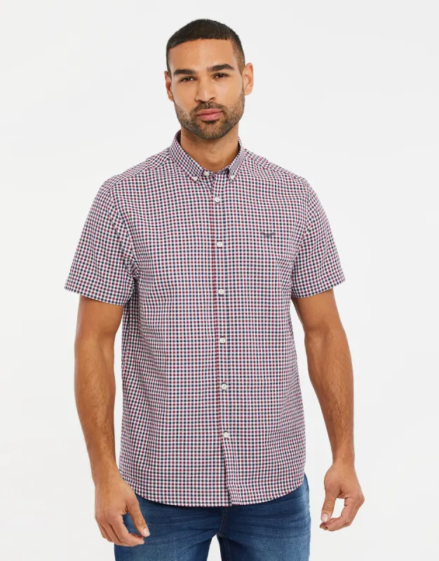 Men's Red Check Short Sleeve Shirt sold by Threadbare