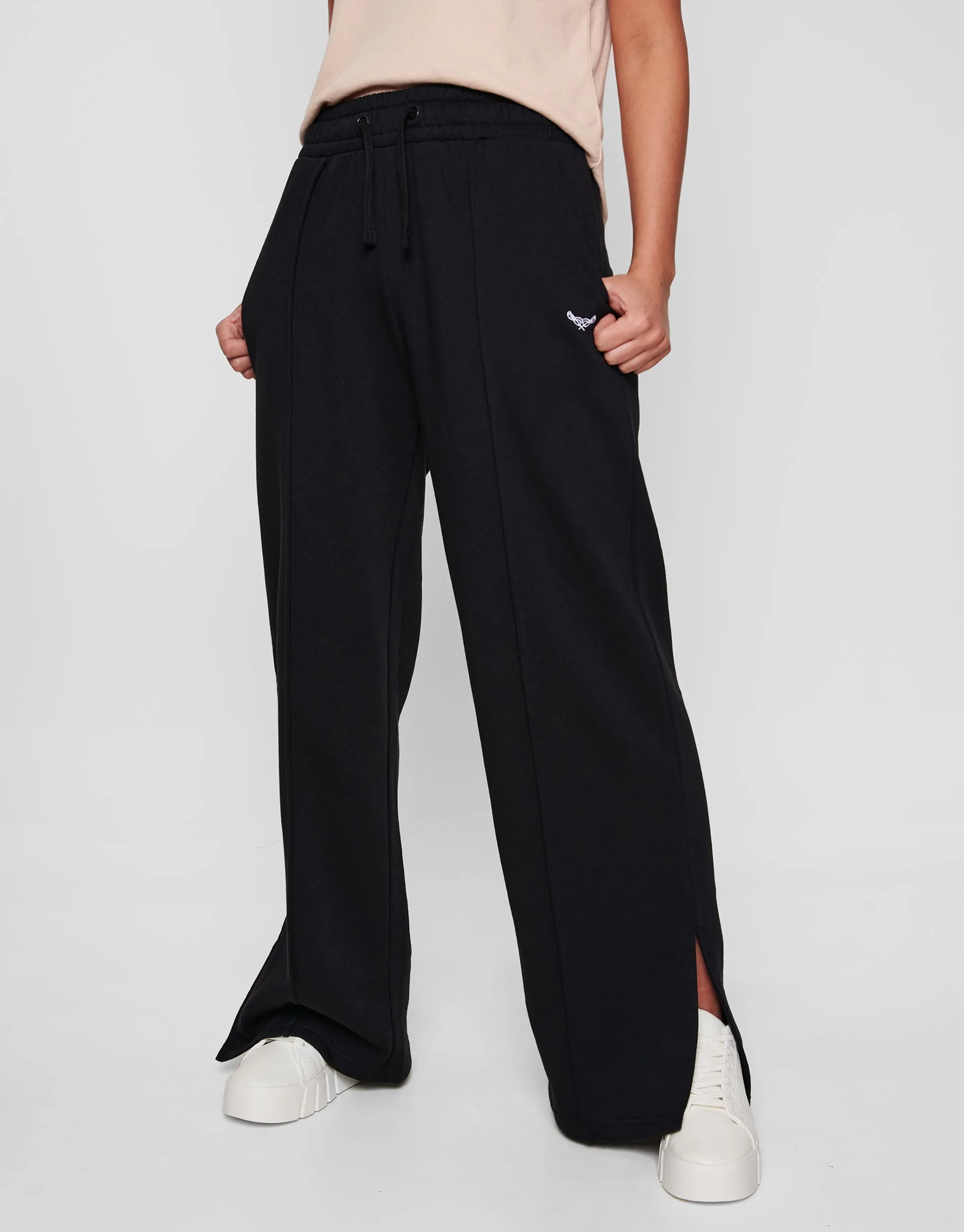Women's Black Wide Leg Oversized Joggers sold by Threadbare