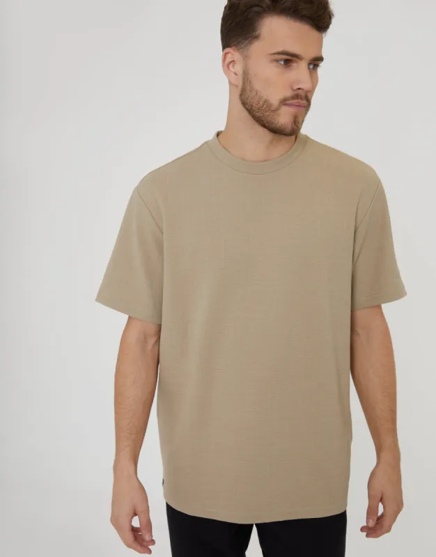 Men's Stone Textured Relaxed Fit Short Sleeve T-Shirt sold by Threadbare