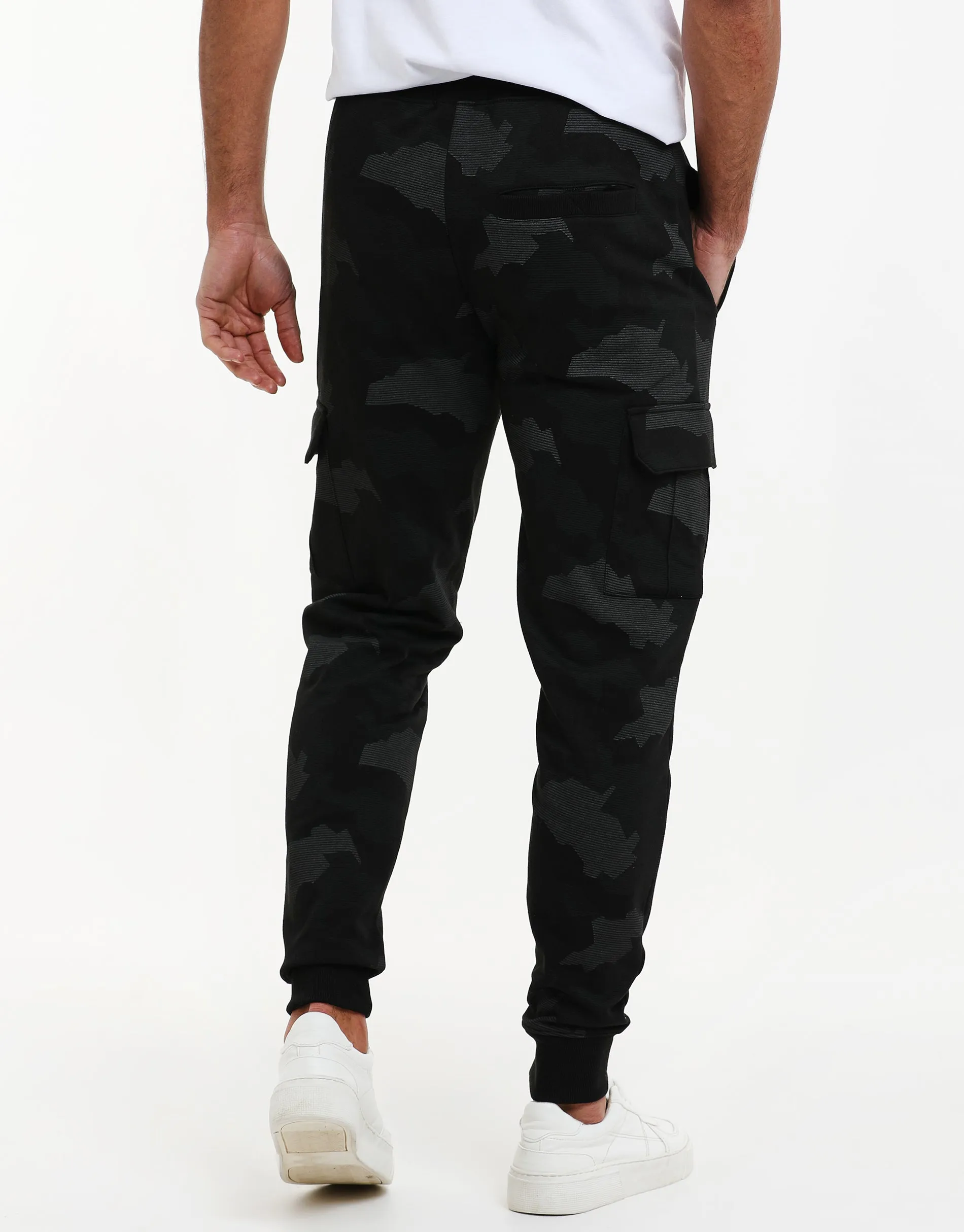 Men's Charcoal Camo Cargo Joggers sold by Threadbare product image thumbnail 2