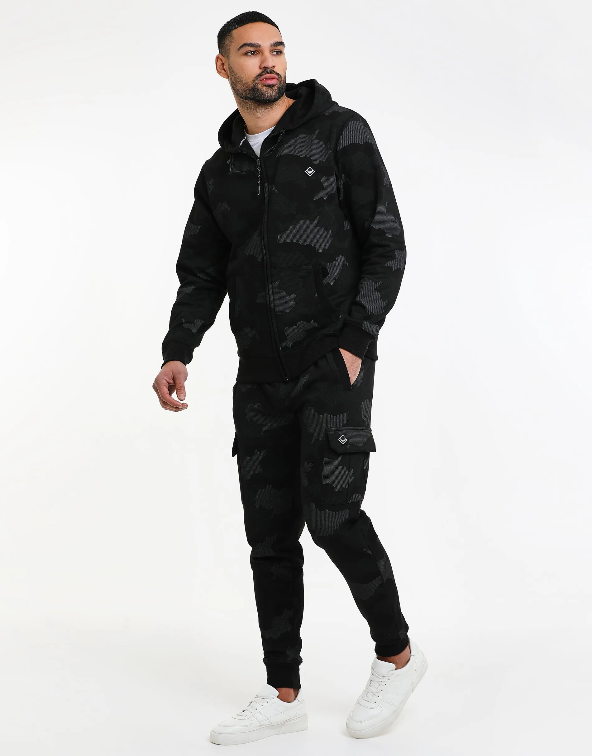 Men's Charcoal Camo Cargo Joggers sold by Threadbare product image thumbnail 3