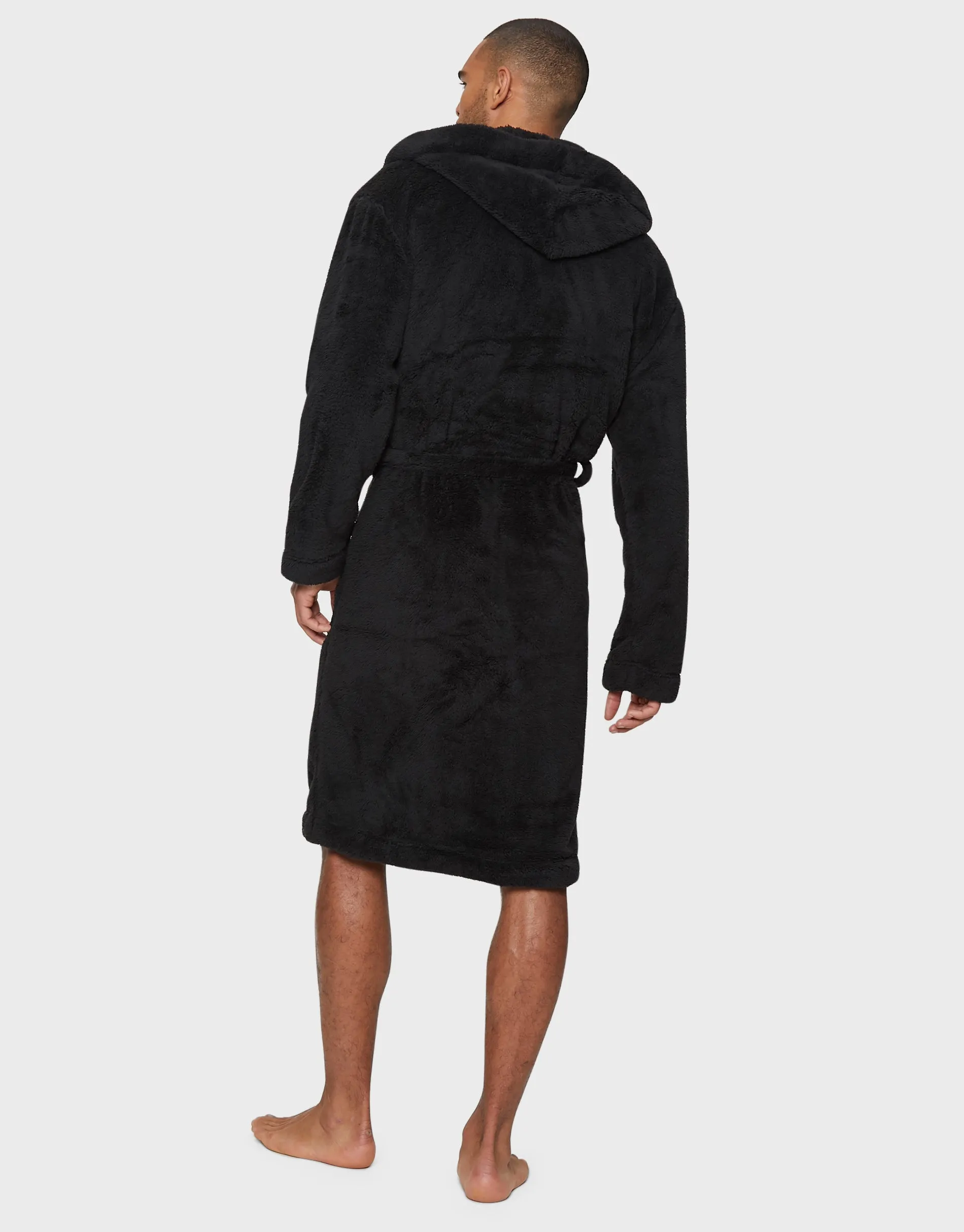 Black Borg Hooded Dressing Gown sold by Threadbare product image thumbnail 2