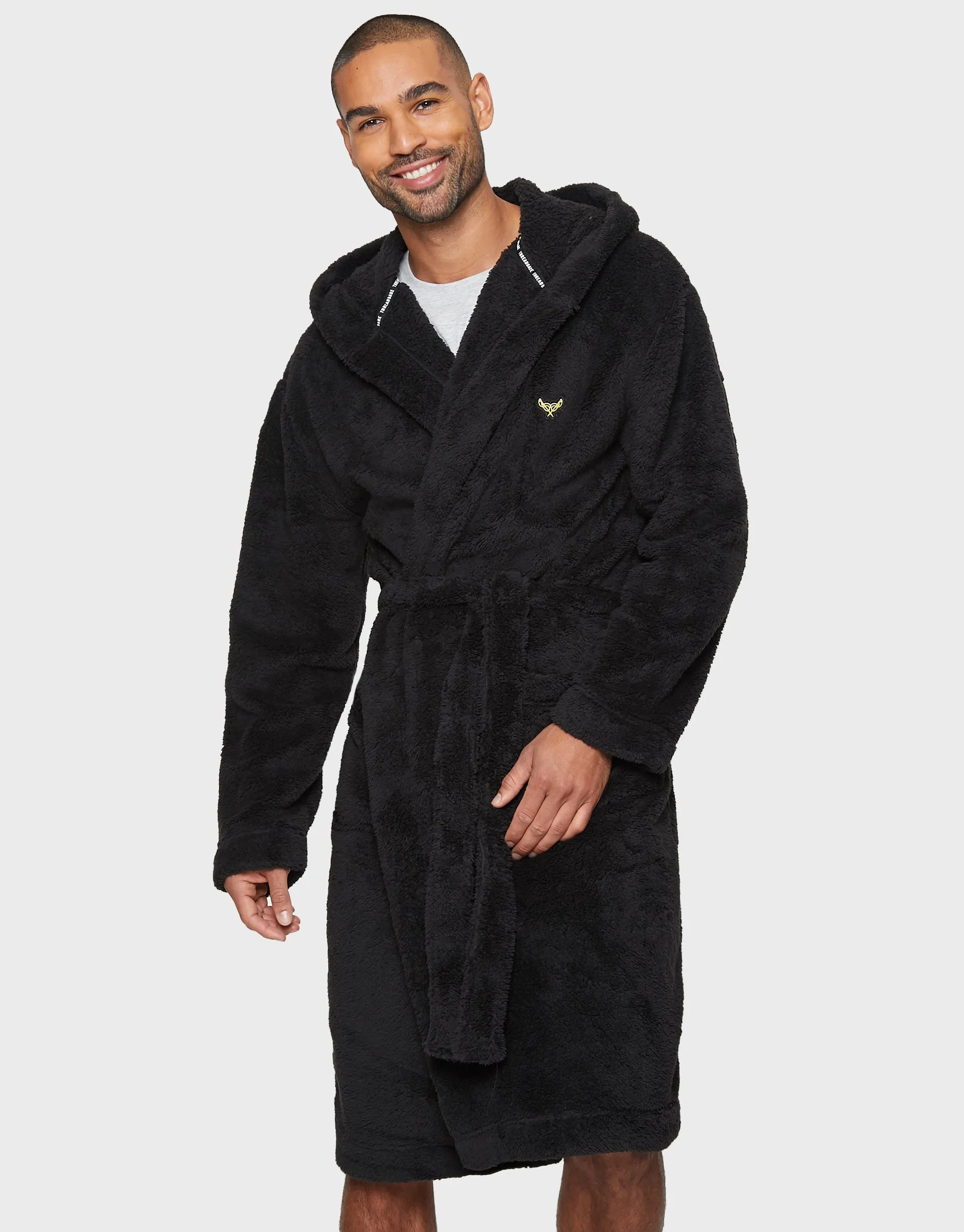 Black Borg Hooded Dressing Gown sold by Threadbare