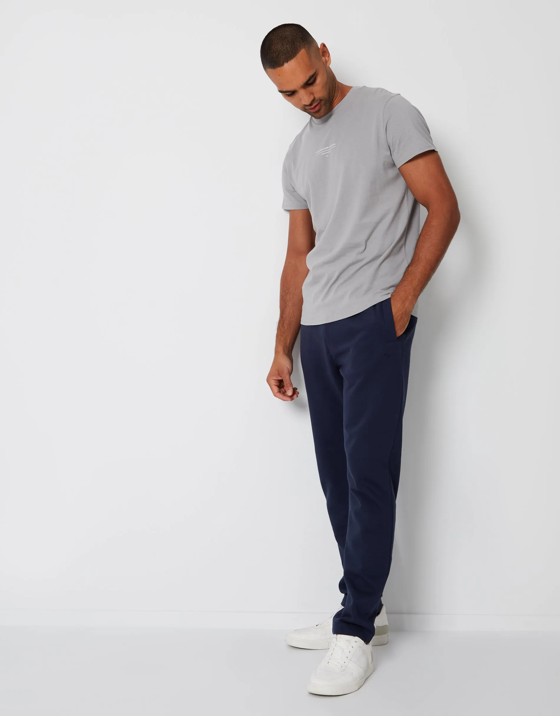 Navy Straight Leg Joggers sold by Threadbare product image thumbnail 3
