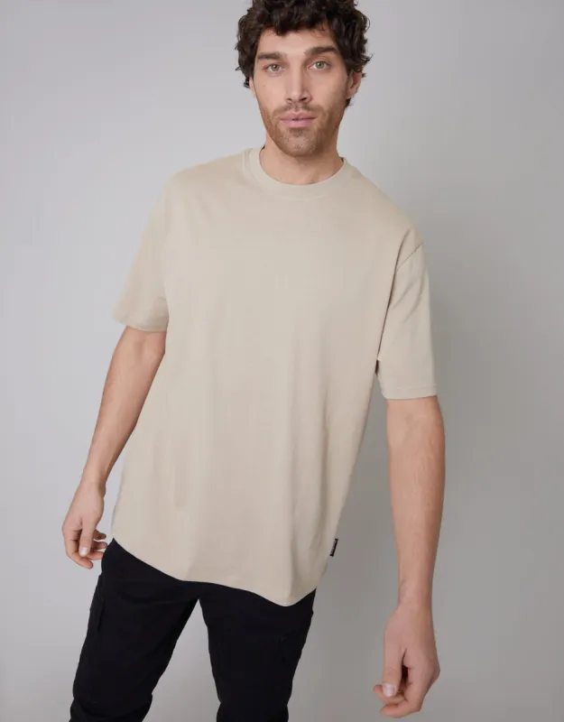 Men's Taupe Relaxed Fit T-Shirt sold by Threadbare