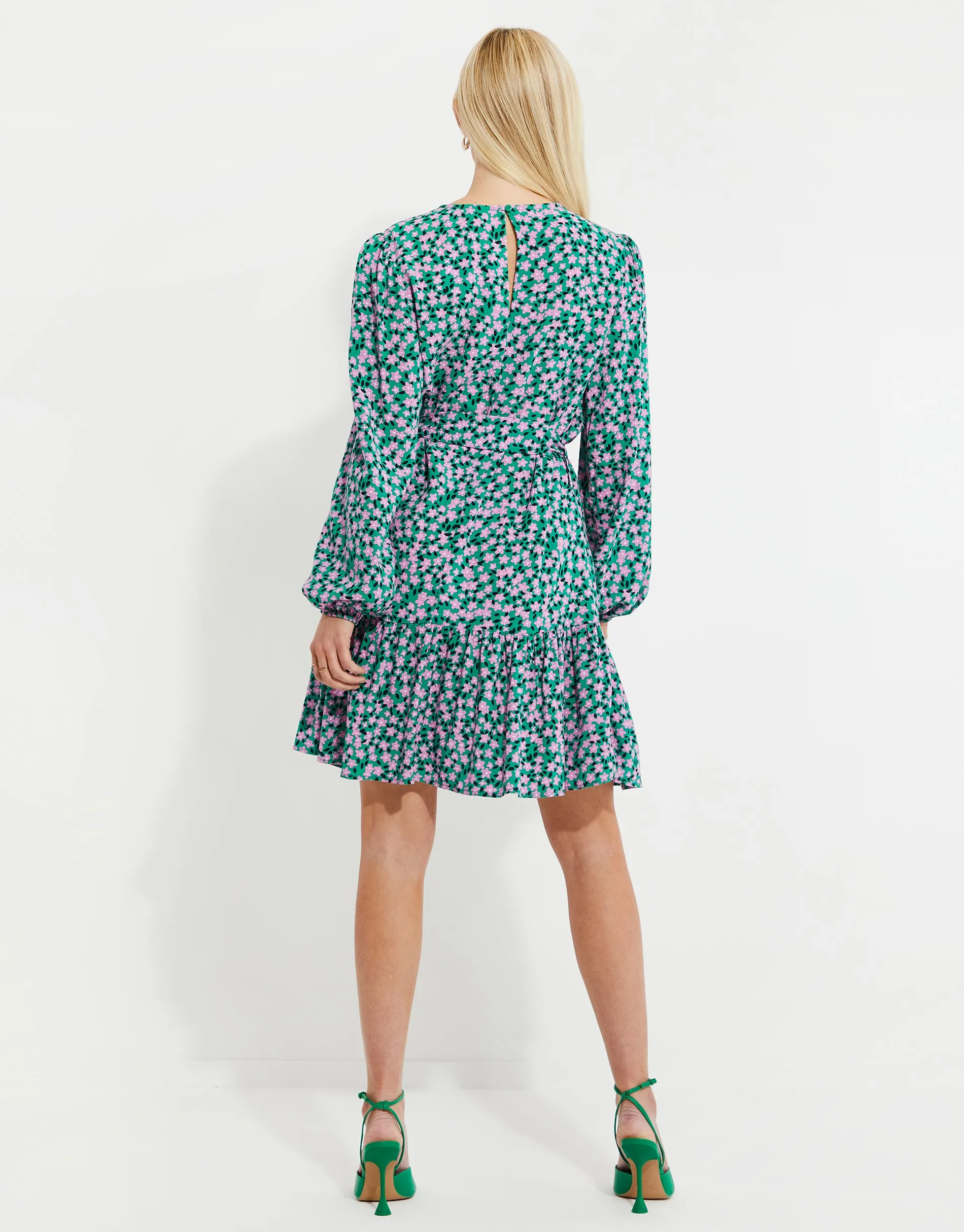 Women's Green Floral Print Smock Dress sold by Threadbare product image thumbnail 2