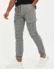 Men's Grey Check Slim Fit Cargo Style Trousers sold by Threadbare