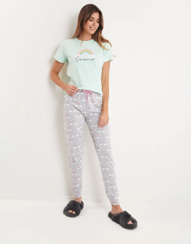Women's Light Blue Printed Pyjamas (2-Piece Set) sold by Threadbare
